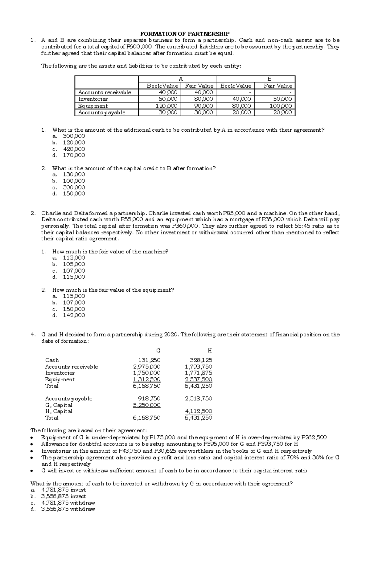 Formation-OF- Partnership 1 in Accounting for Special Transaction ...