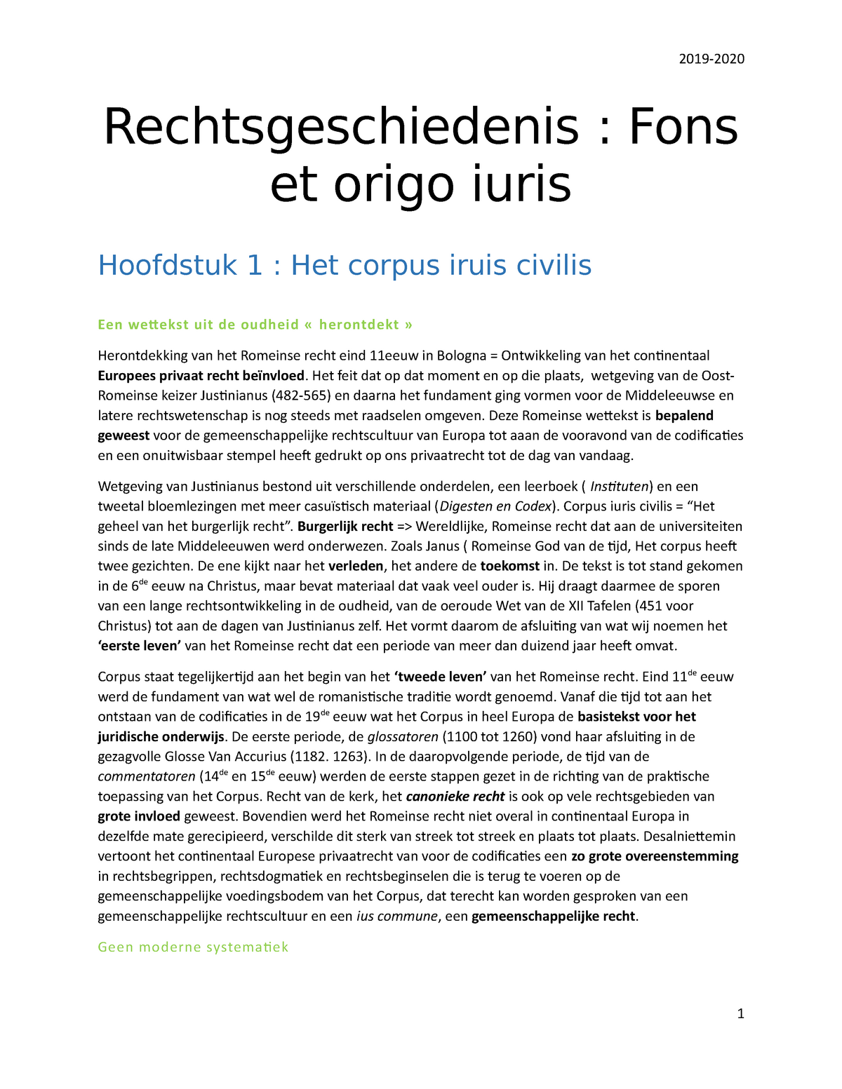 Fons Et Origo Iuris Chap I & II - Rechtsgeschiedenis : Fons Et Origo ...