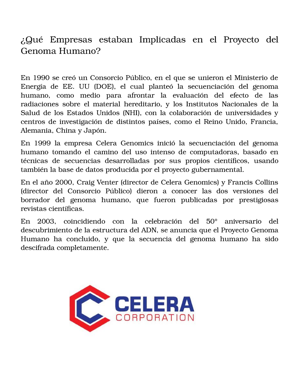 Proyecto Del Genoma Humano Studocu