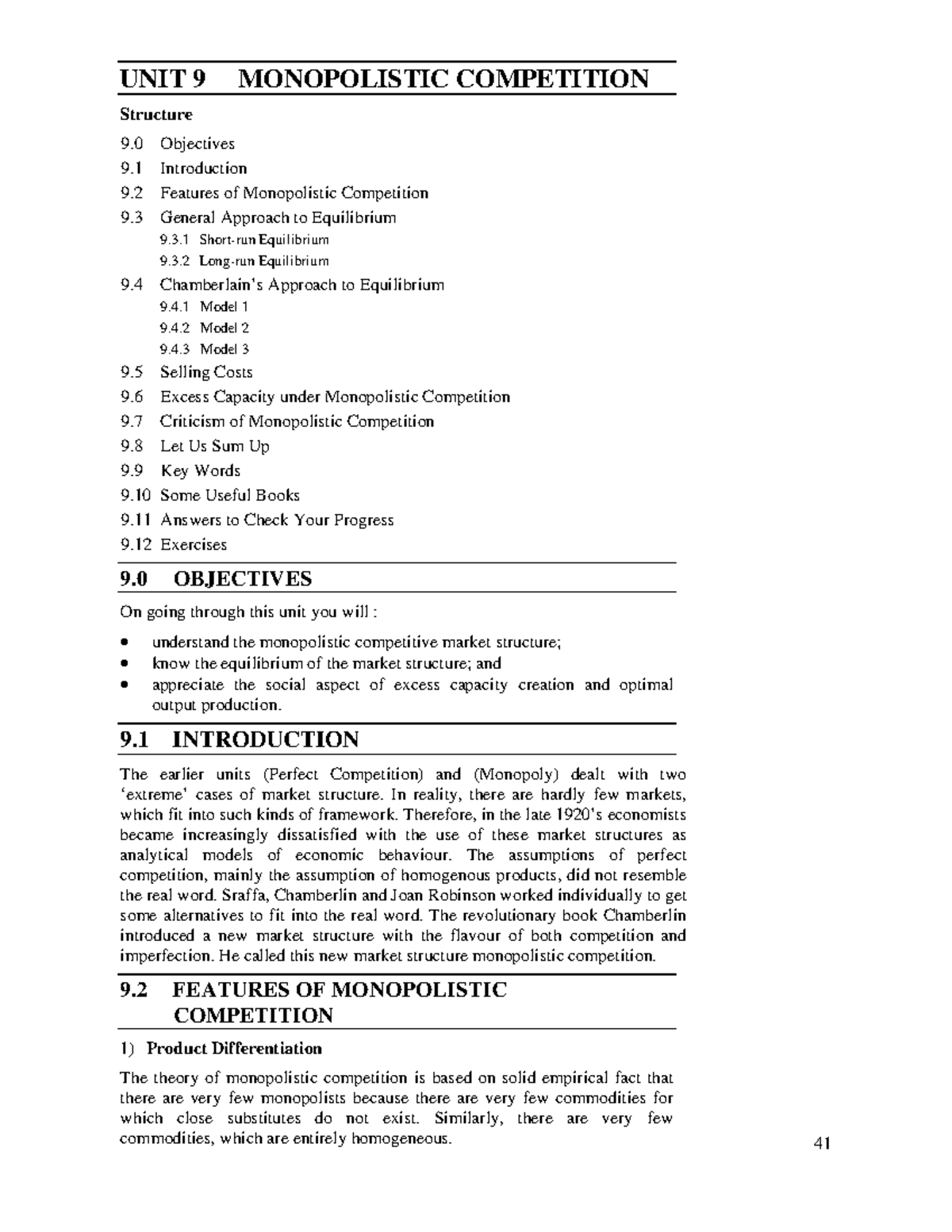 Unit-9 monopolistic - UNIT 9 MONOPOLISTIC COMPETITION Structure 9 ...