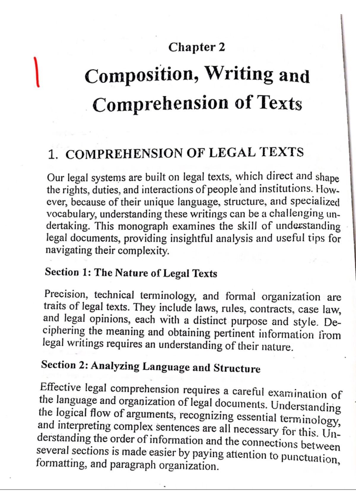 Module II Composition, Writing and Comprehension of Texts ...