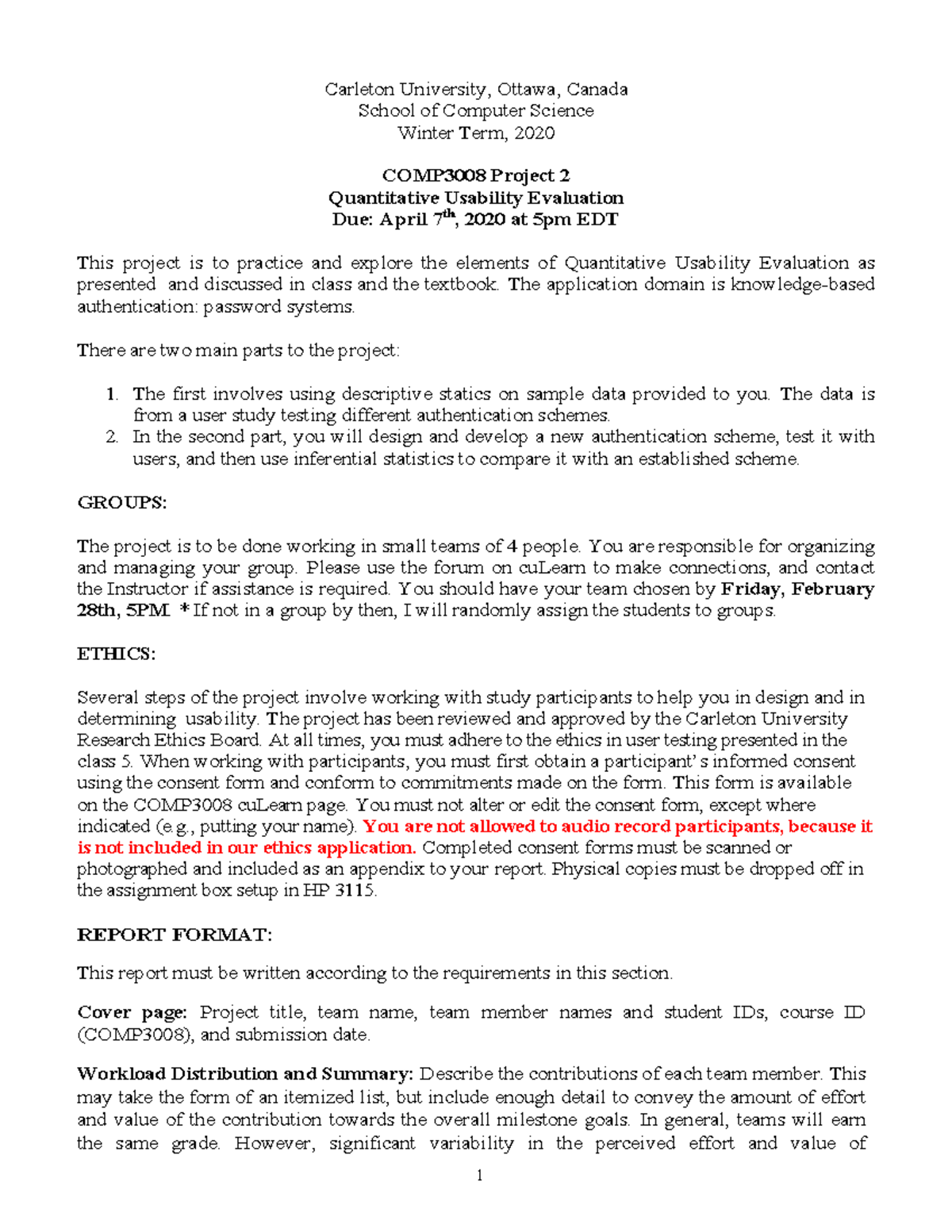 Comp3008-p2-2020w - Project 2 description - Carleton University, Ottawa ...