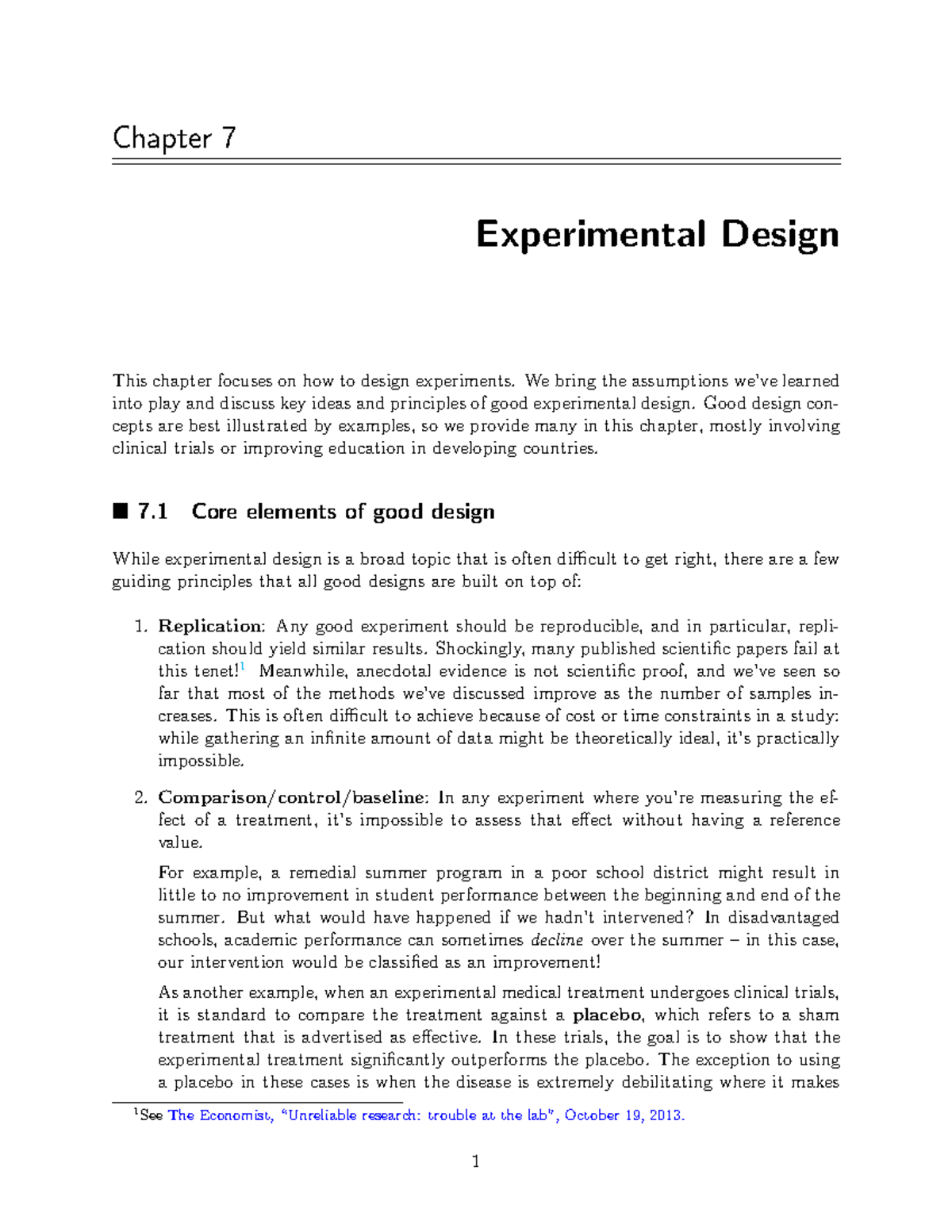 Lecture 7 Aaa Chapter 7 Experimental Design This chapter focuses on