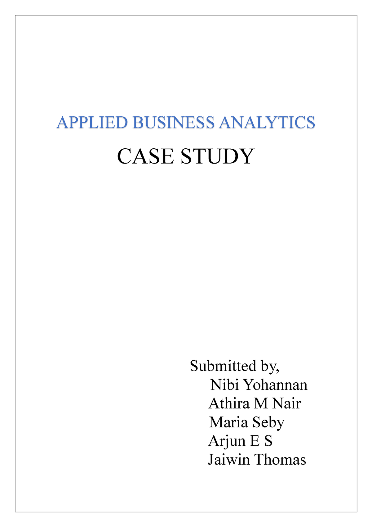 case study of business analytics