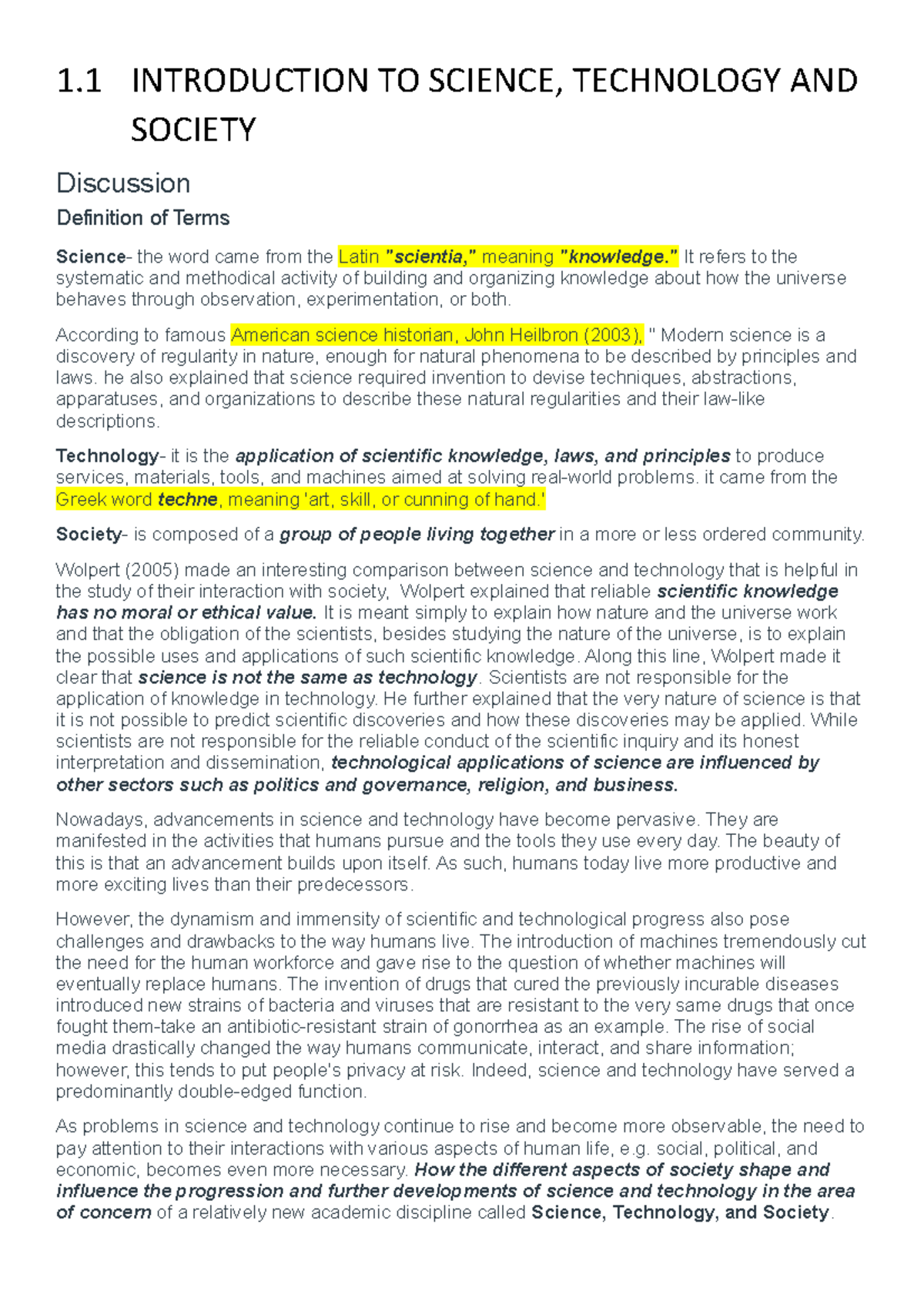Sts Reviewer 3 Lecture Notes 1 Introduction To Science Technology Sts Reviewer 3 Lecture Notes 1 Introduction To Science Technology
