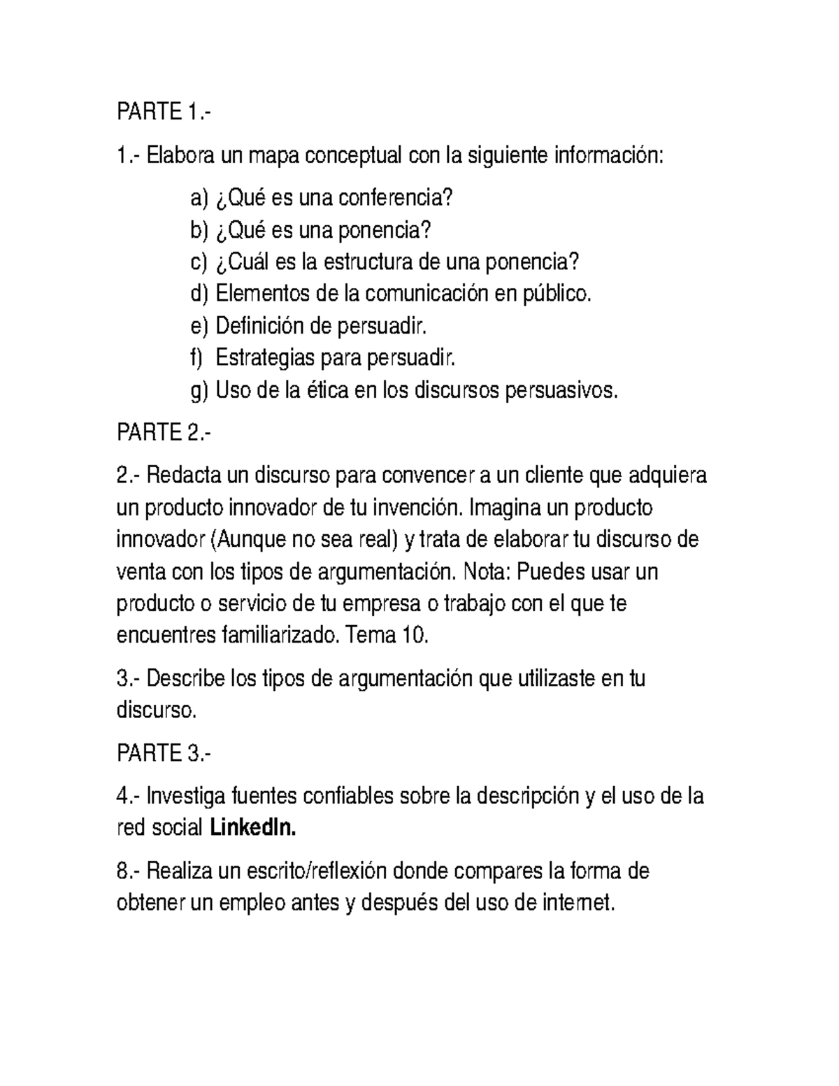 Comunicacion Efectiva - PARTE 1.- 1.- Elabora un mapa conceptual con la ...
