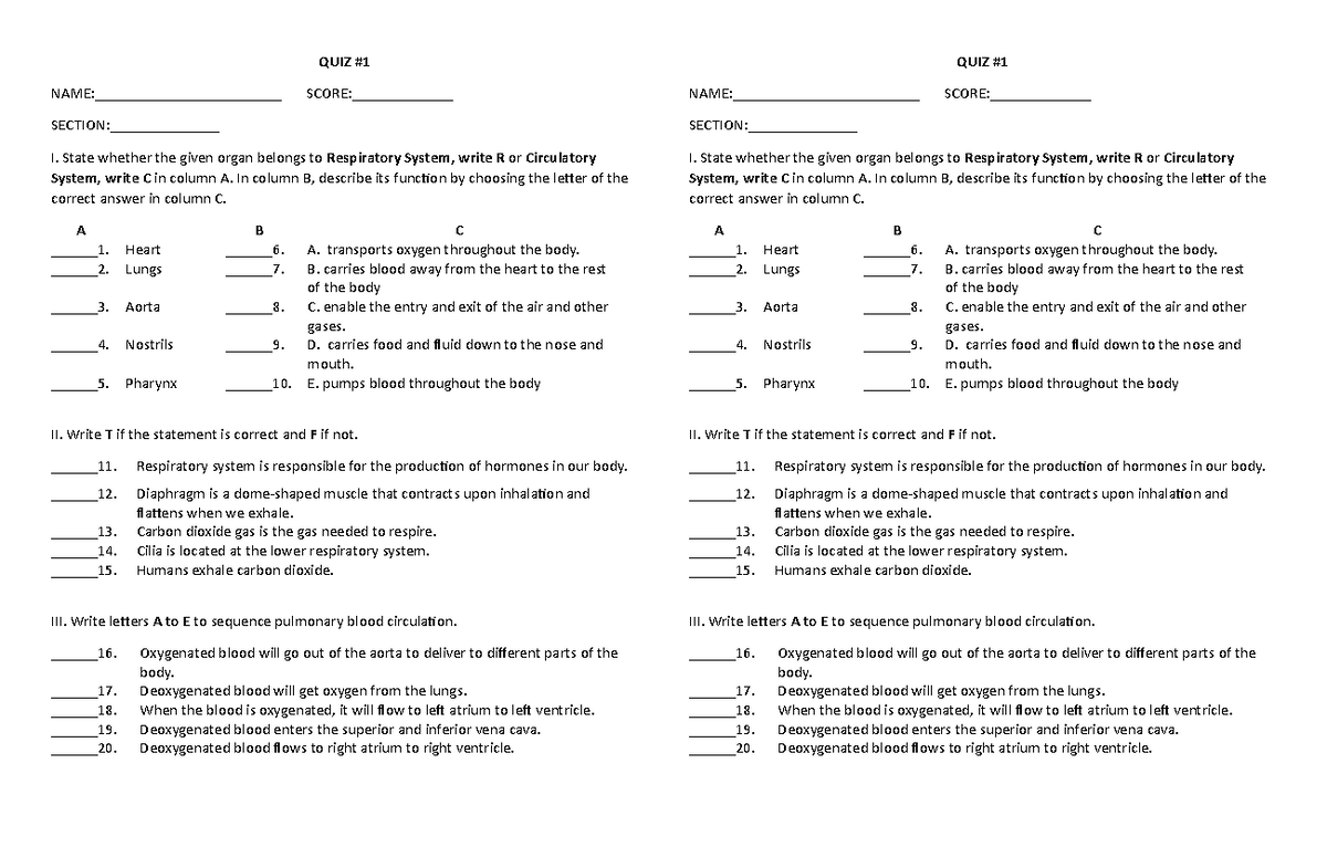 Quiz 1 - Science 9 - QUIZ NAME:________________________ SCORE ...