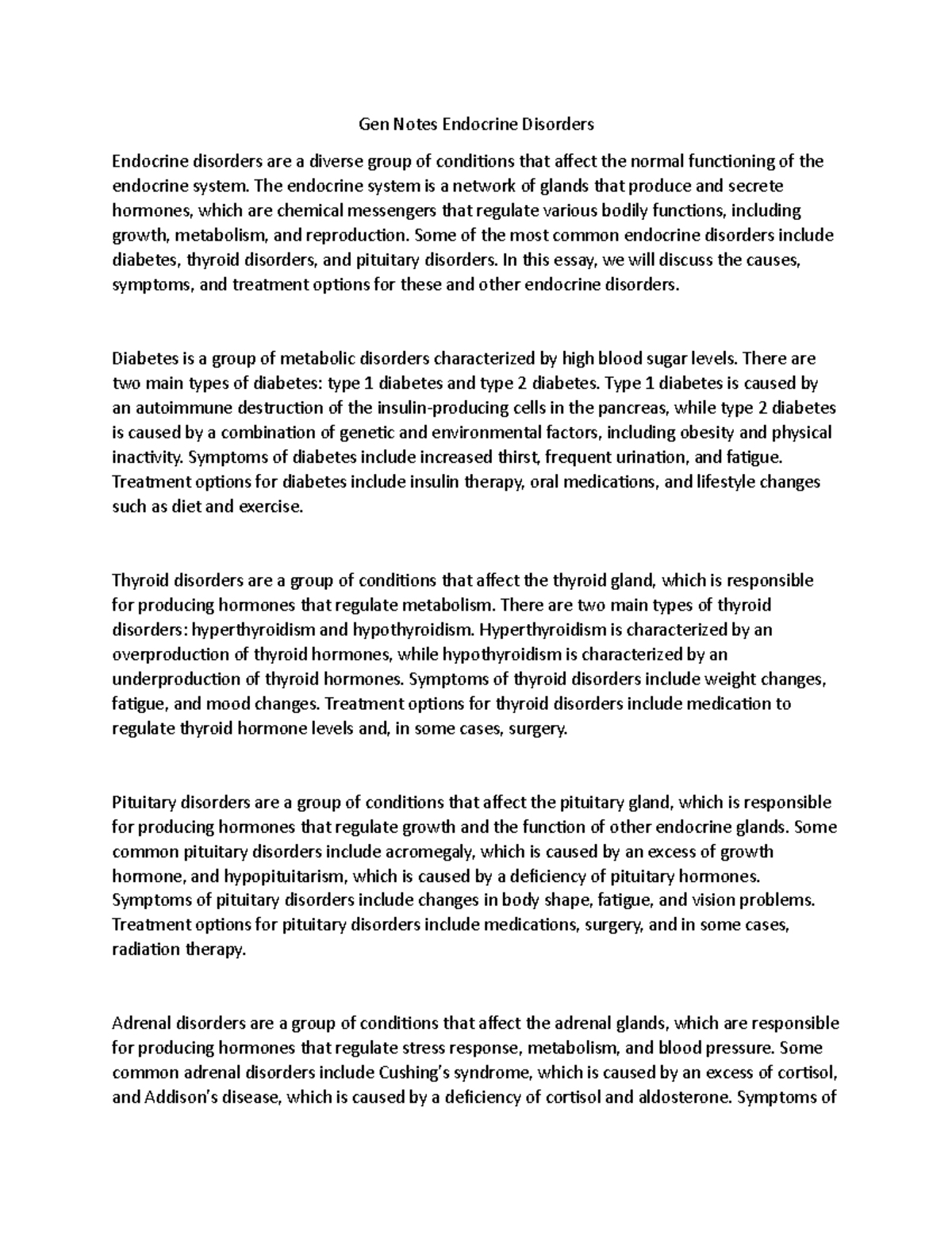 Gen Notes Endocrine Disorders - Gen Notes Endocrine Disorders Endocrine ...