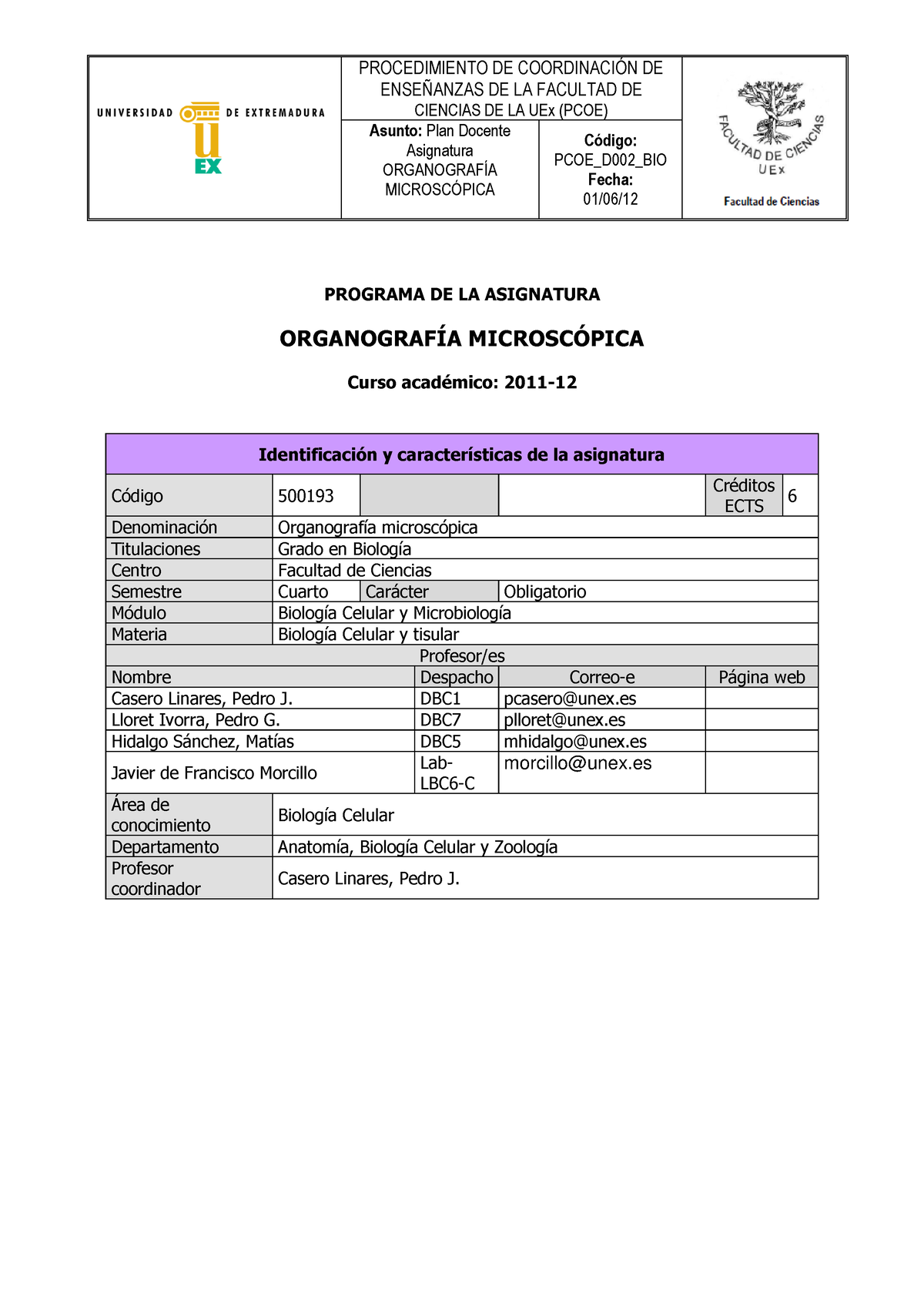 PCOE D002 12-13 BIO Organografia - ENSE—ANZAS DE LA FACULTAD DE ...