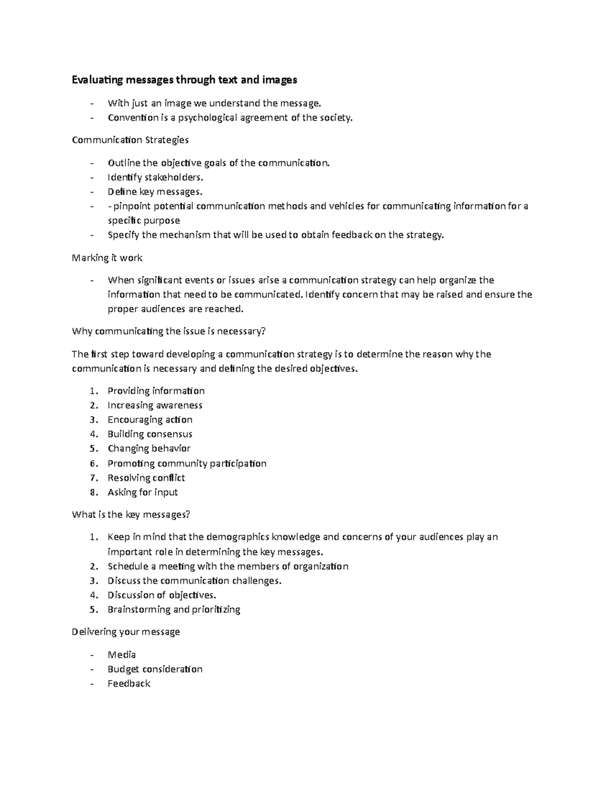 Evaluating messages through text and images - Convention is a ...