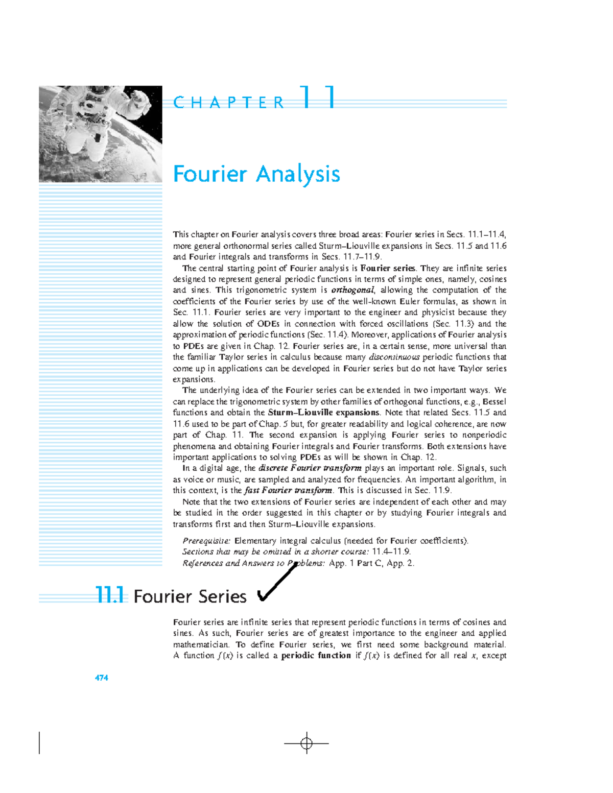 CVT CO4 - 474 C H A P T E R 1 1 Fourier Analysis This chapter on ...