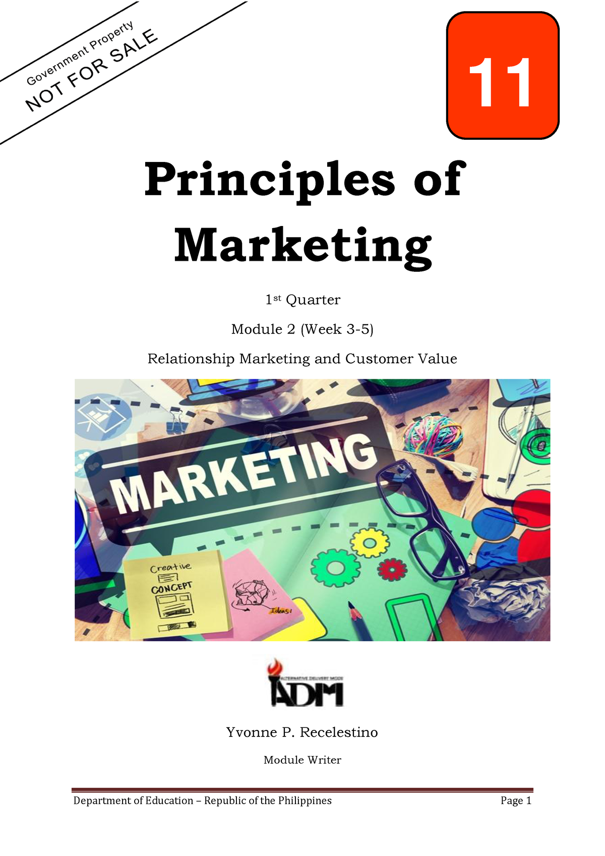 Prin.-of-Mktg - Notes - Principles Of Marketing 1 St Quarter Module 2 ...