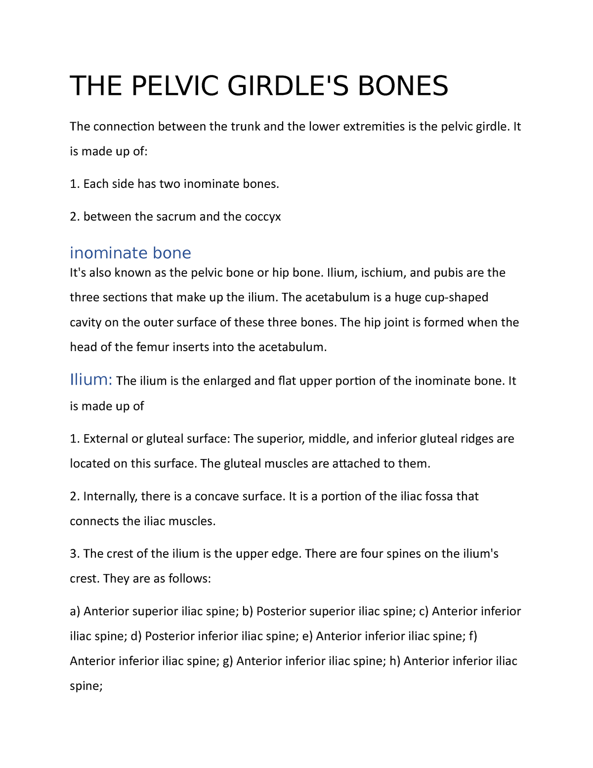THE Pelvic Girdle BONE OF Human - THE PELVIC GIRDLE'S BONES The ...