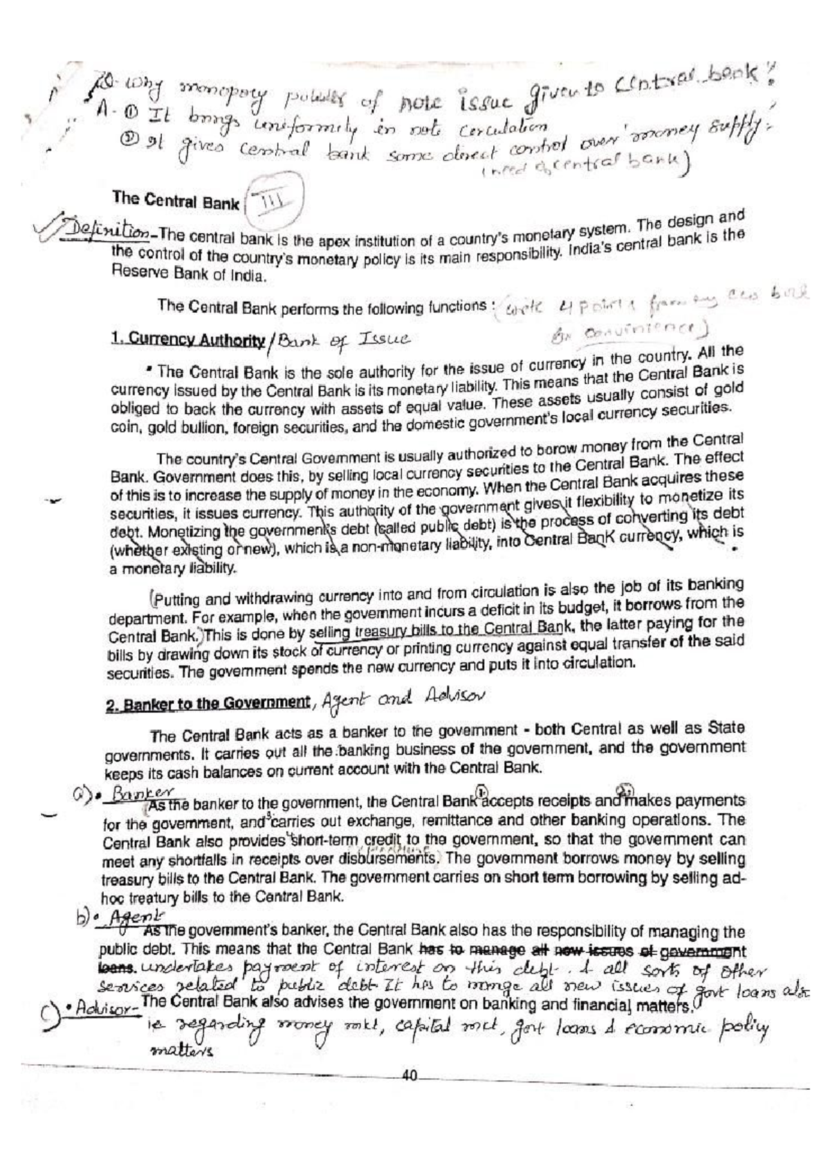Banking - Notes by Mr. Jeevan Manoj - class 12 economics - Studocu