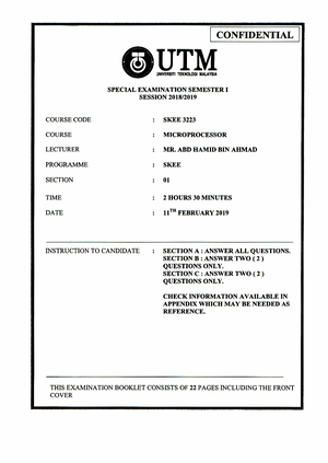 Final Examination Semester I Session 0910_Microprocessor ...
