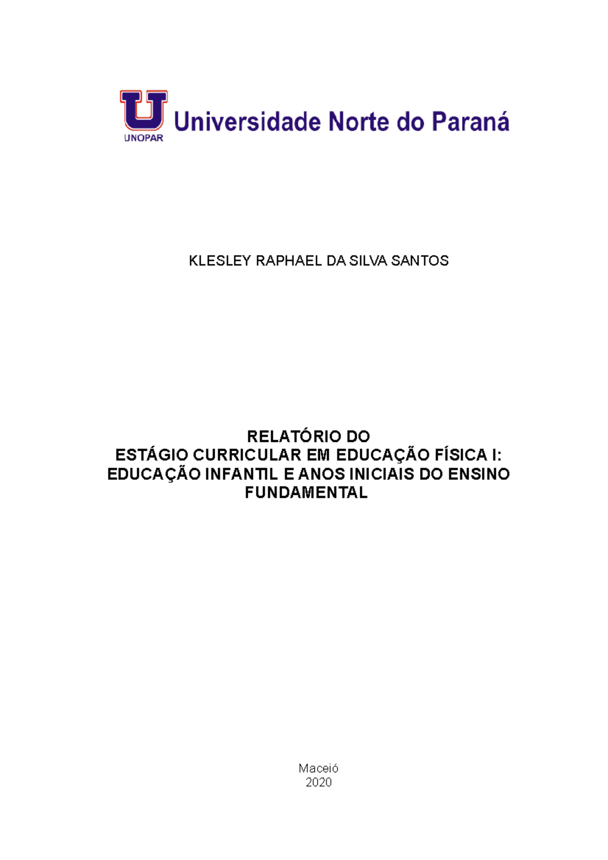 Estágio Curricular Obrigatório Ii Anos Iniciais Do Ensino Fundamental