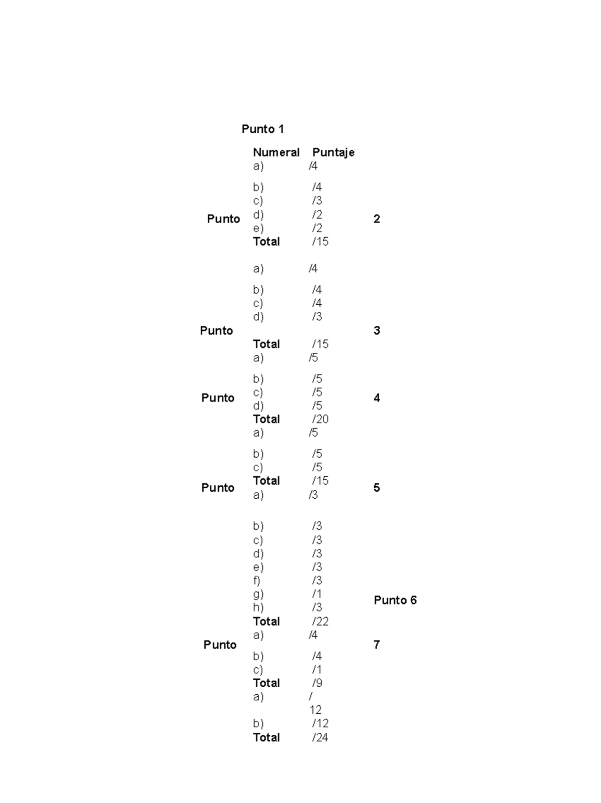 Tarea Probabilidad 4 - Punto 1 Numeral Puntaje A) Punto B) C) D) E ...