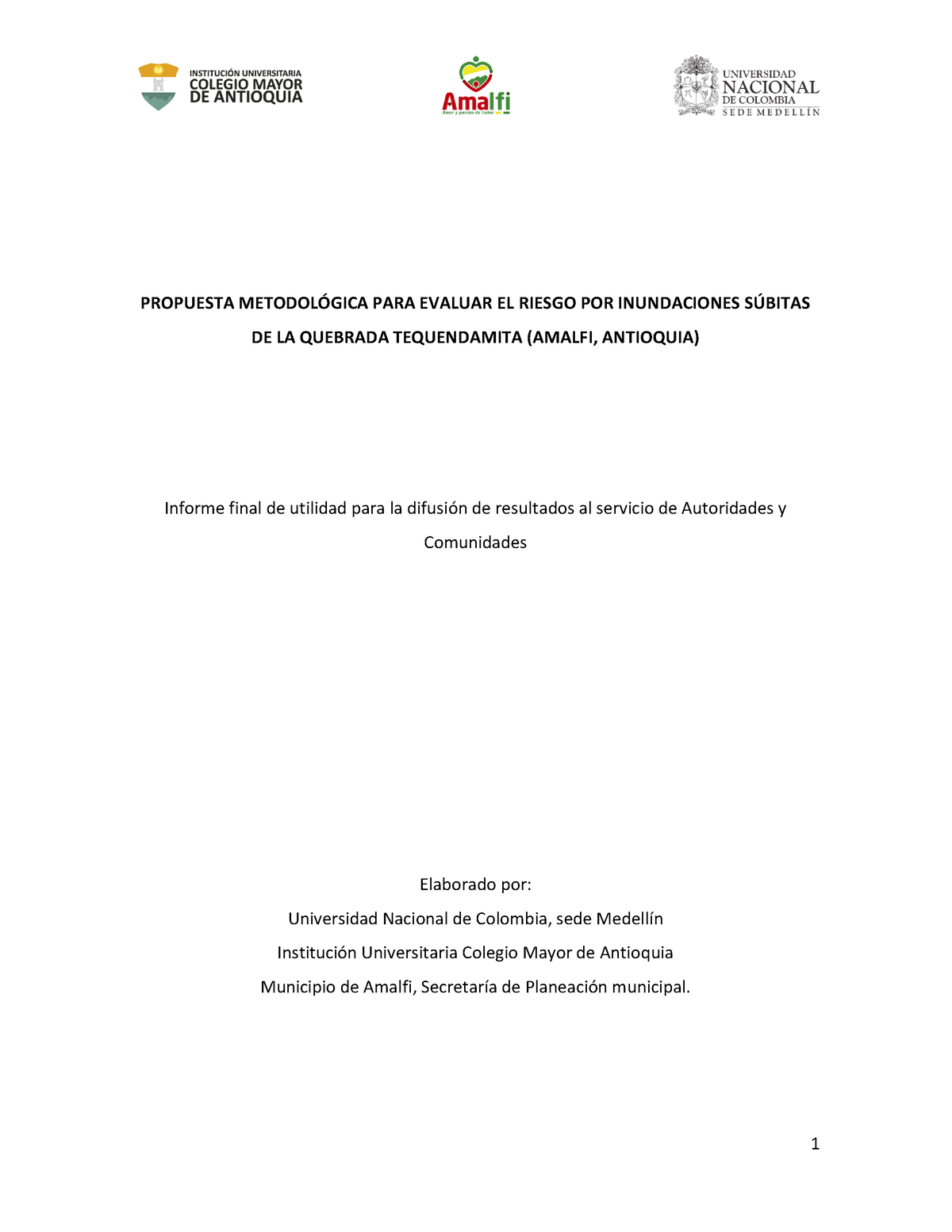 Amalfi-Informe-Académico- PROPUESTA METODOL”GICA PARA EVALUAR EL RIESGO ...