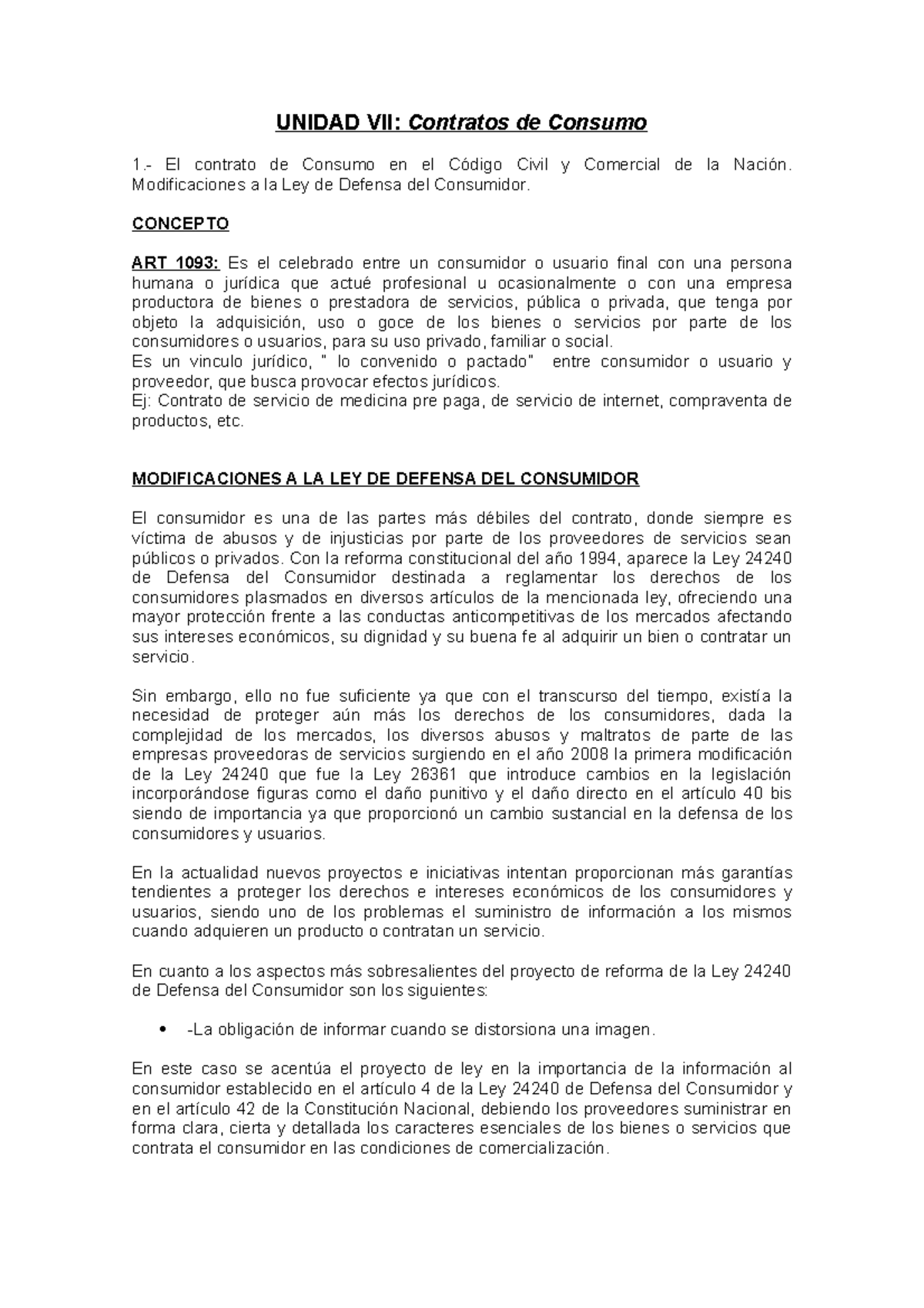 Unidad Vii Usuarios Y Consumidores Unidad Vii Contratos De Consumo