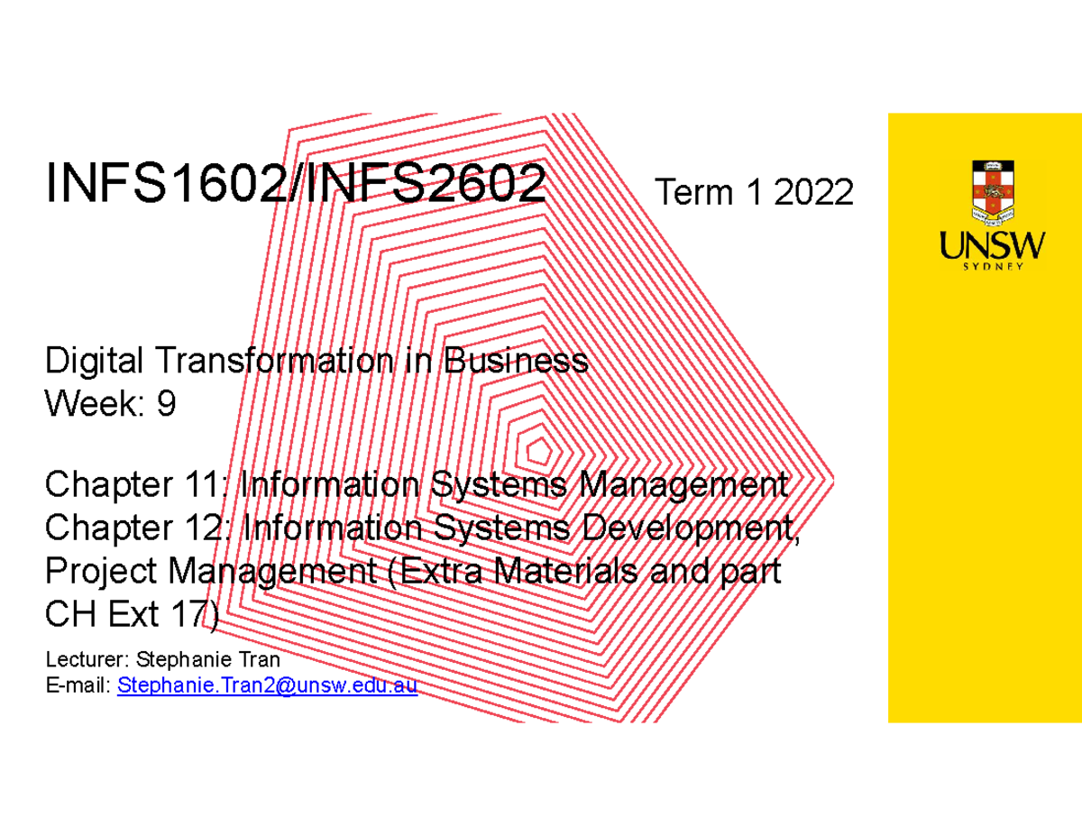 2022 Module 8 Set INFS1602 Lecture - INFS1602/INFS Digital ...