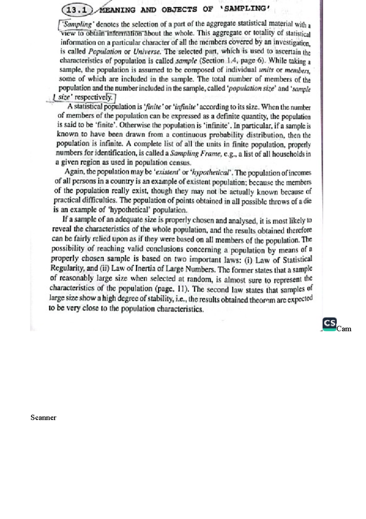 Sampling N G Das This notes is for geography Honours G3) Afeanine