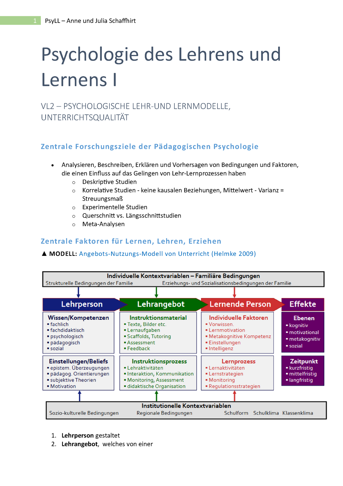 Skript Psychologie-des-Lehrens-und-Lernens-I - Anne Und Julia Des ...