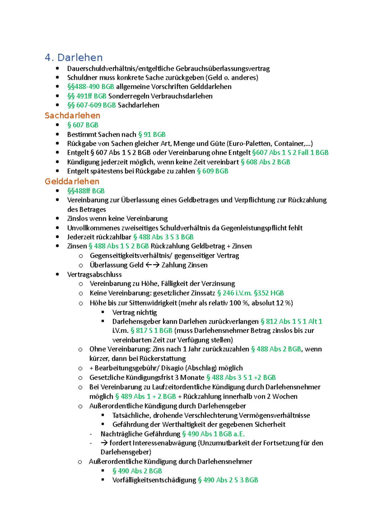 Brox Walker Besonderes Schuldrecht Lektion 4 Besonderes Schuldrecht I - 4. Darlehen Dauerschuldverhältnis