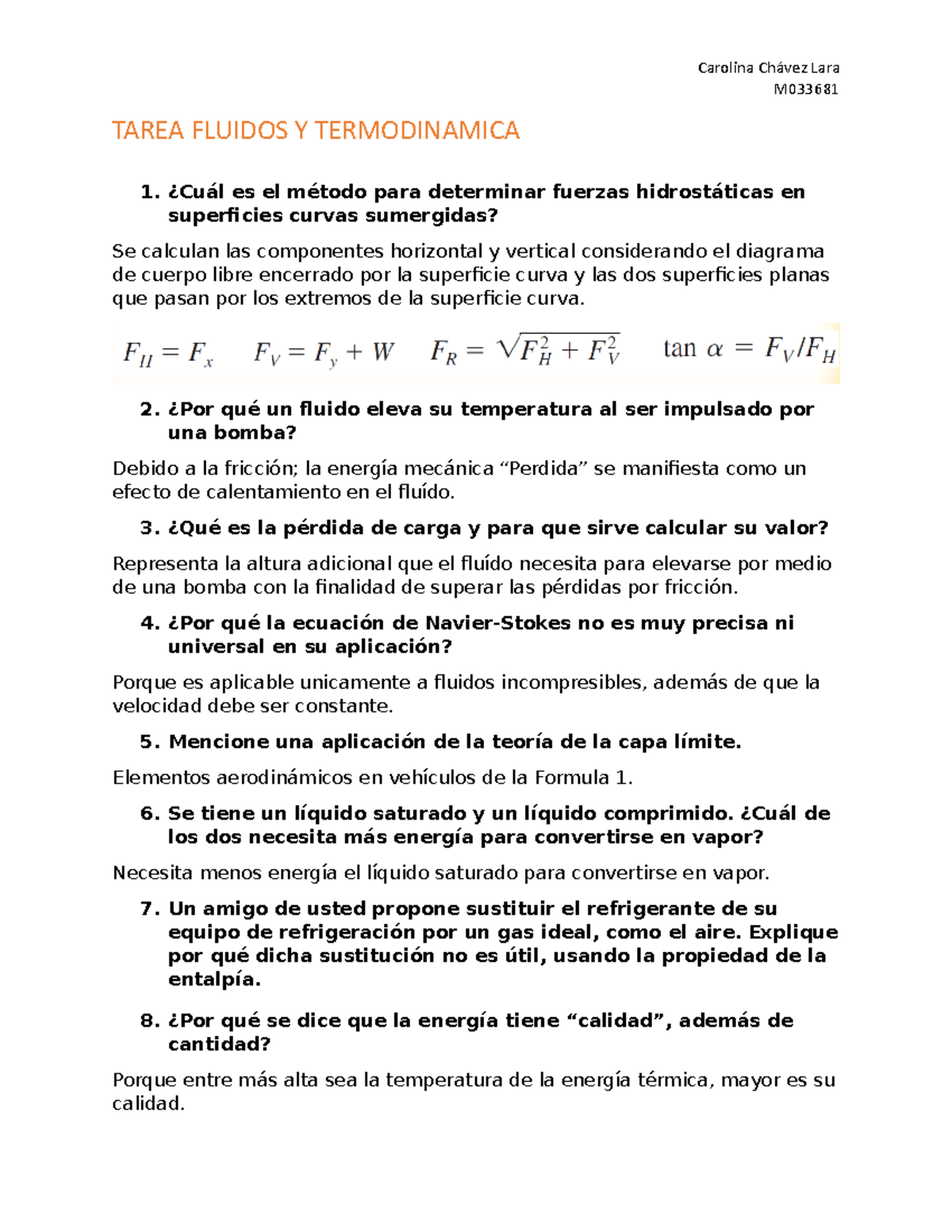 Tarea Fluidos Y Termodinamica - Carolina Chávez Lara M TAREA FLUIDOS Y ...