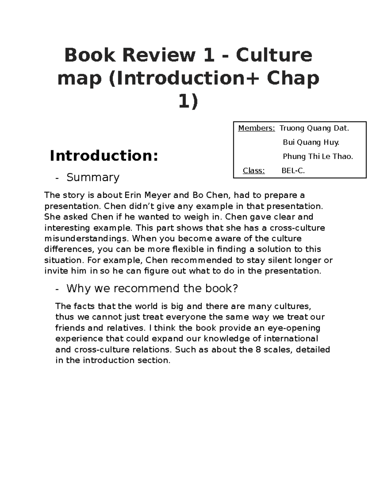 Book-Review-1-Culture-map-Introduction -Chap-1 - Book Review 1 ...