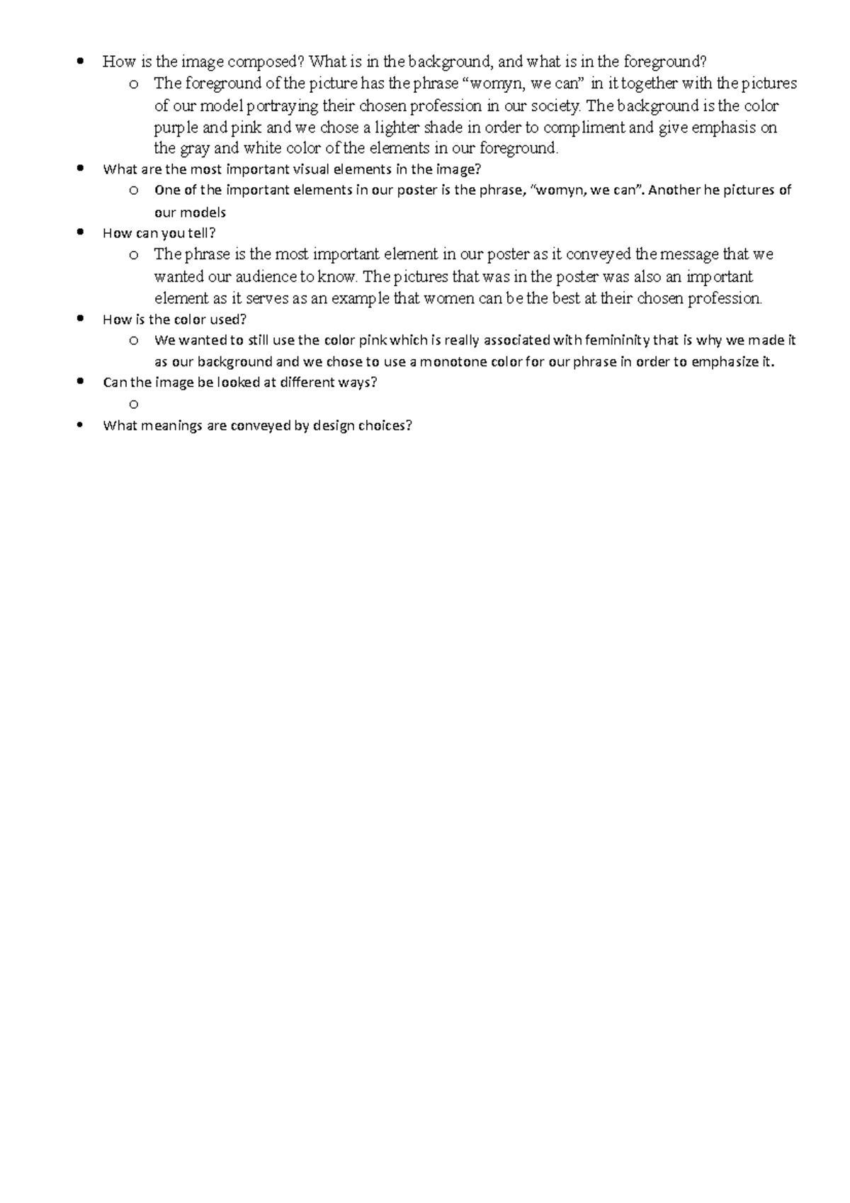 Visual Analysis - How is the image composed? What is in the background ...