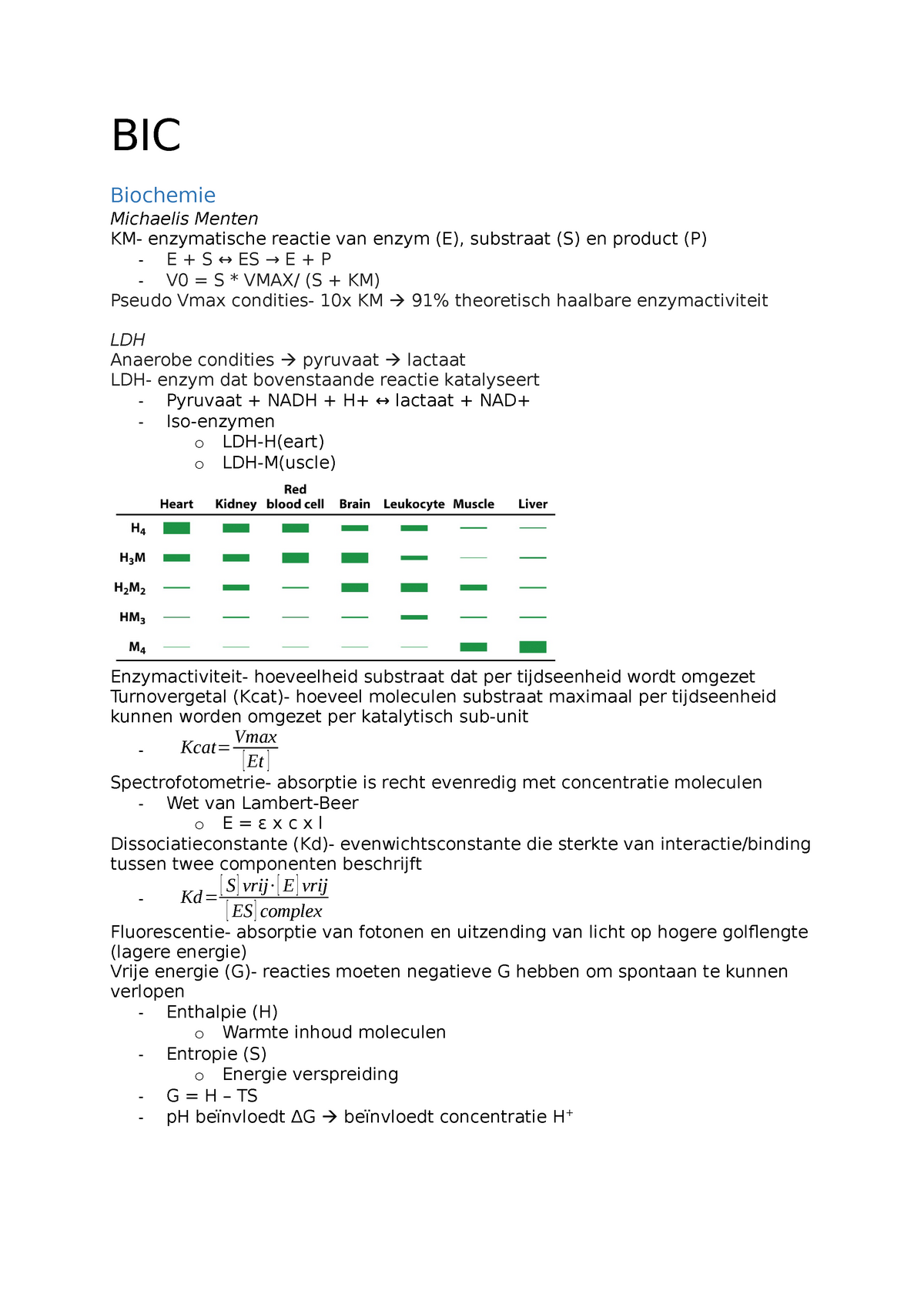 Practical Biological Chemistry Summary Studeersnel