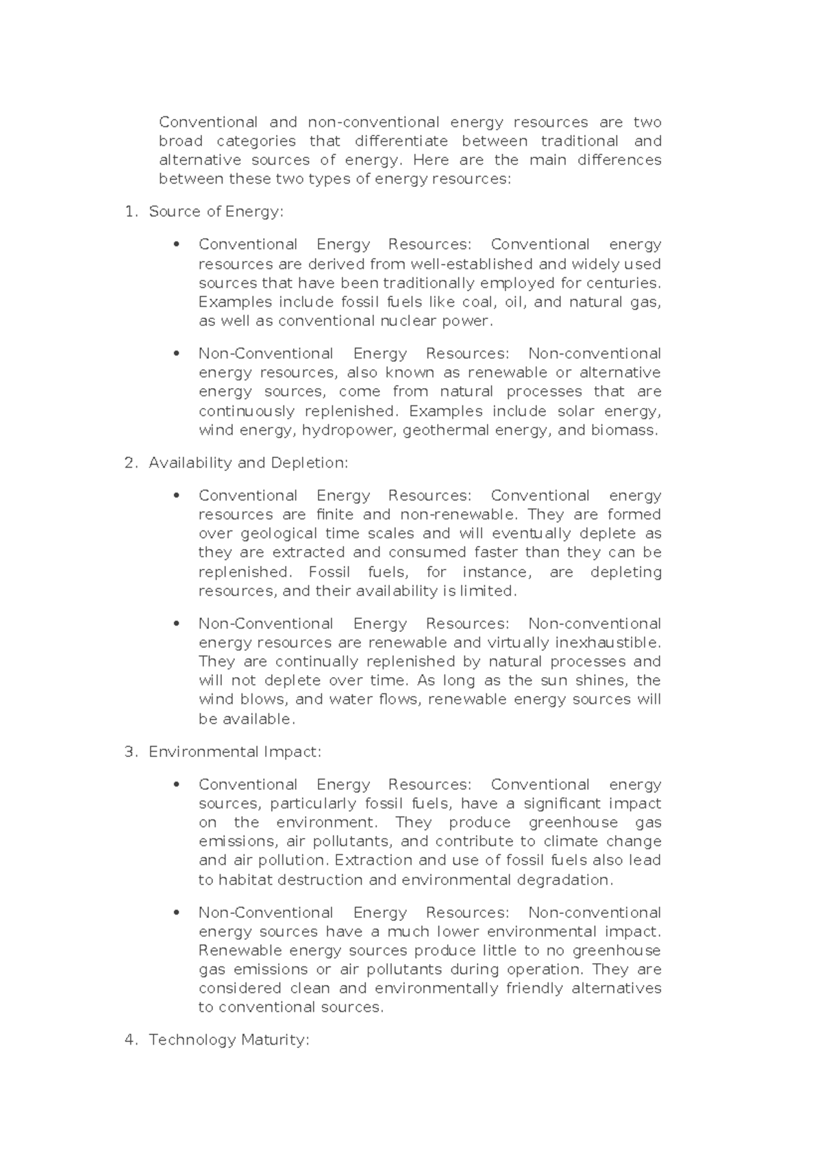 Con and non energy - Conventional and non-conventional energy resources ...