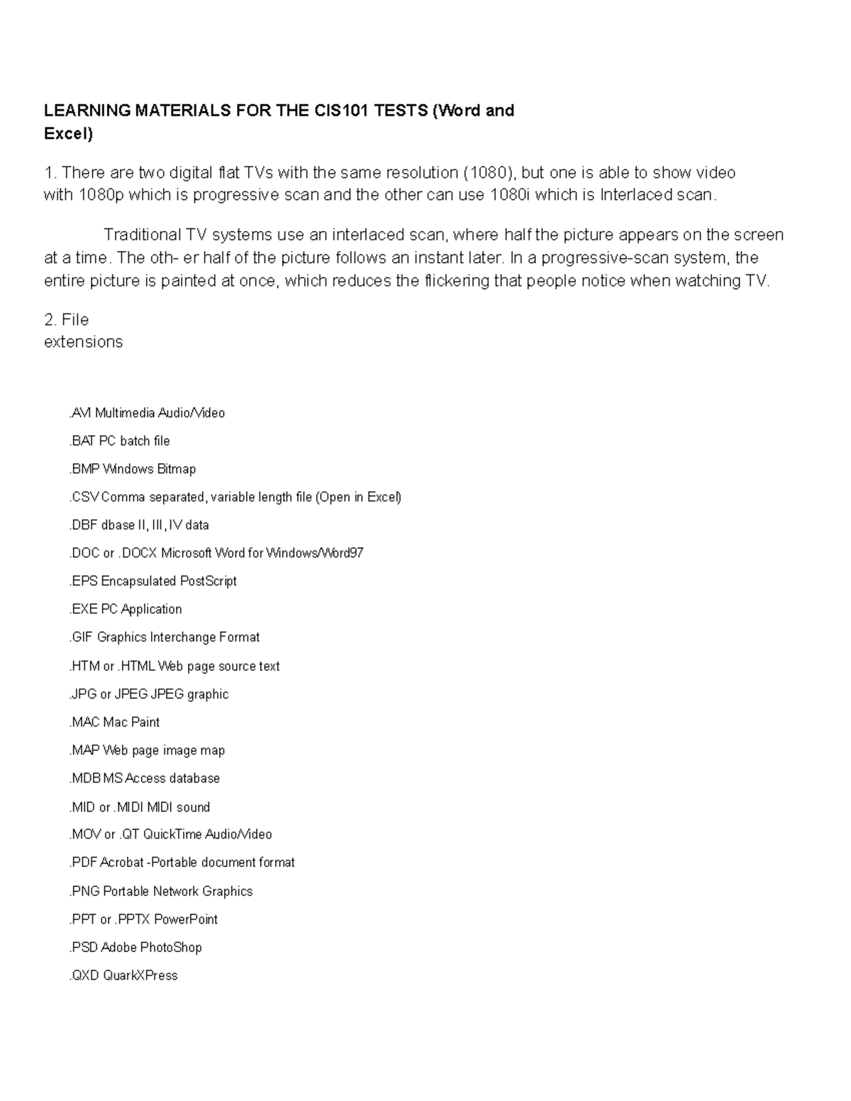 Second test learning materials revision 2 learning materials for the
