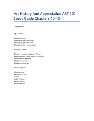 Art History And Appreciation ART 101 Study Guide Chapters 19-21 - Art ...