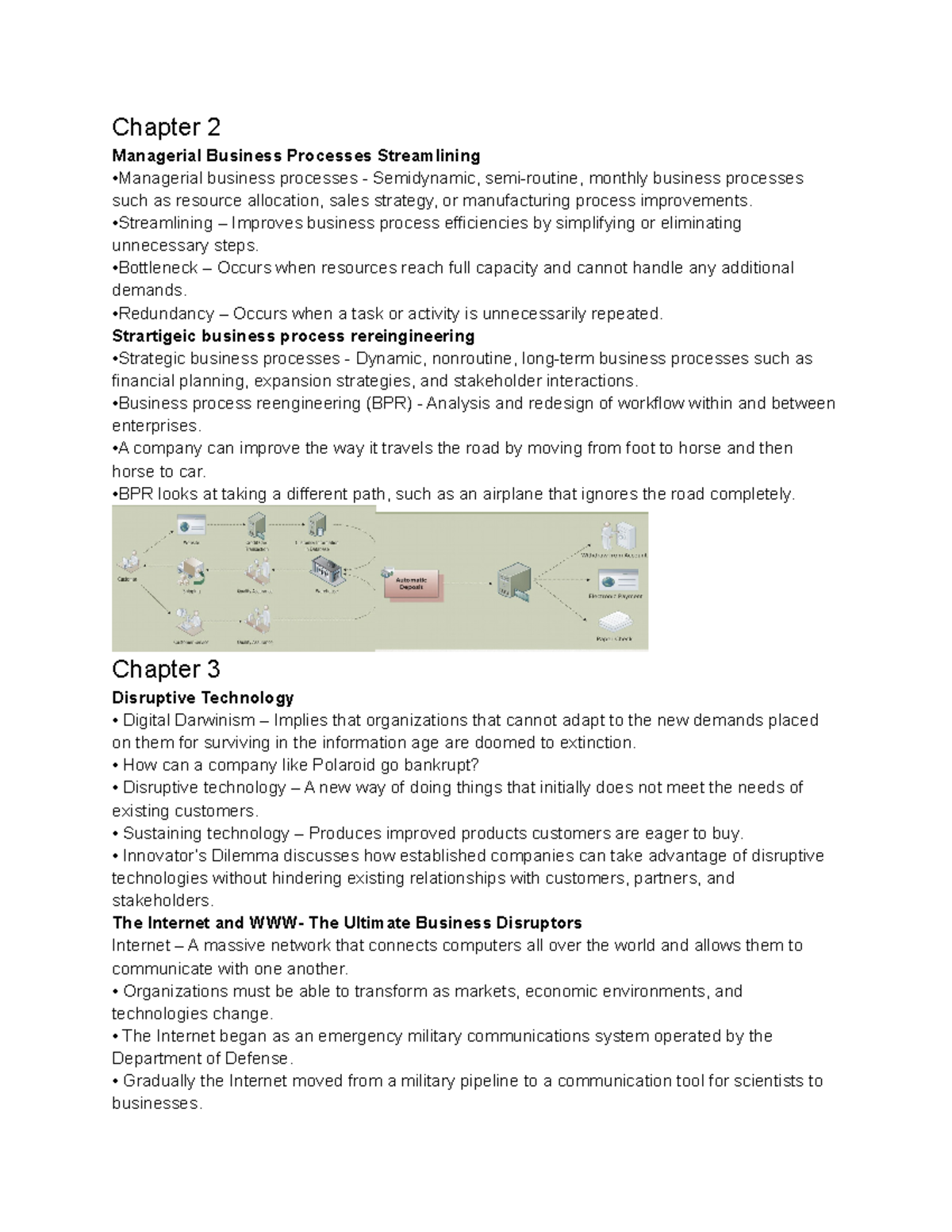 Chapter 2 and 3 - Chapter 2 Managerial Business Processes Streamlining ...
