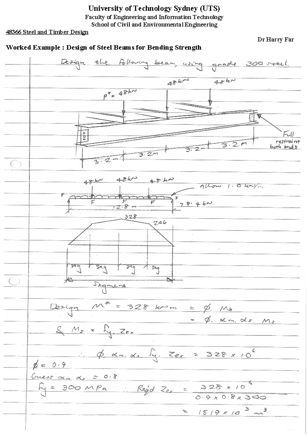 Worked Example - Design of Steel Beams for Bending Strength - BM201 ...