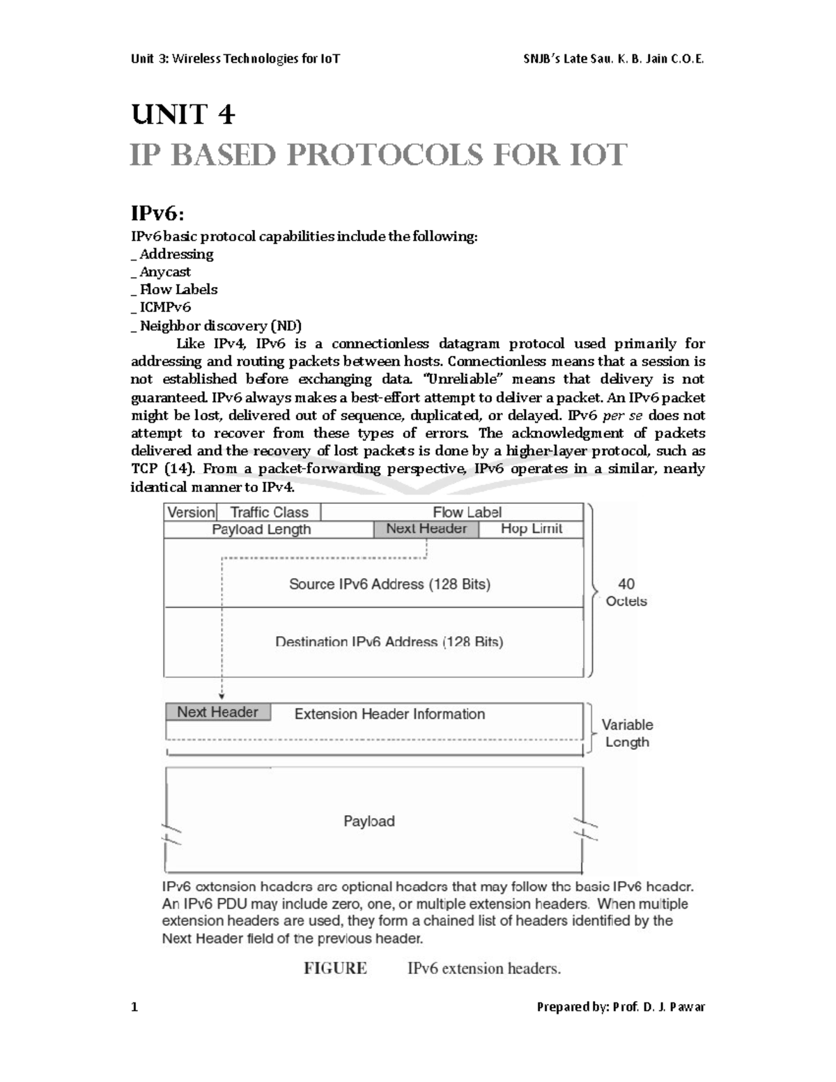 IPv6 - Course Instructor - Mr. Ashish Kulkarni DTU Academic Year 2023 ...