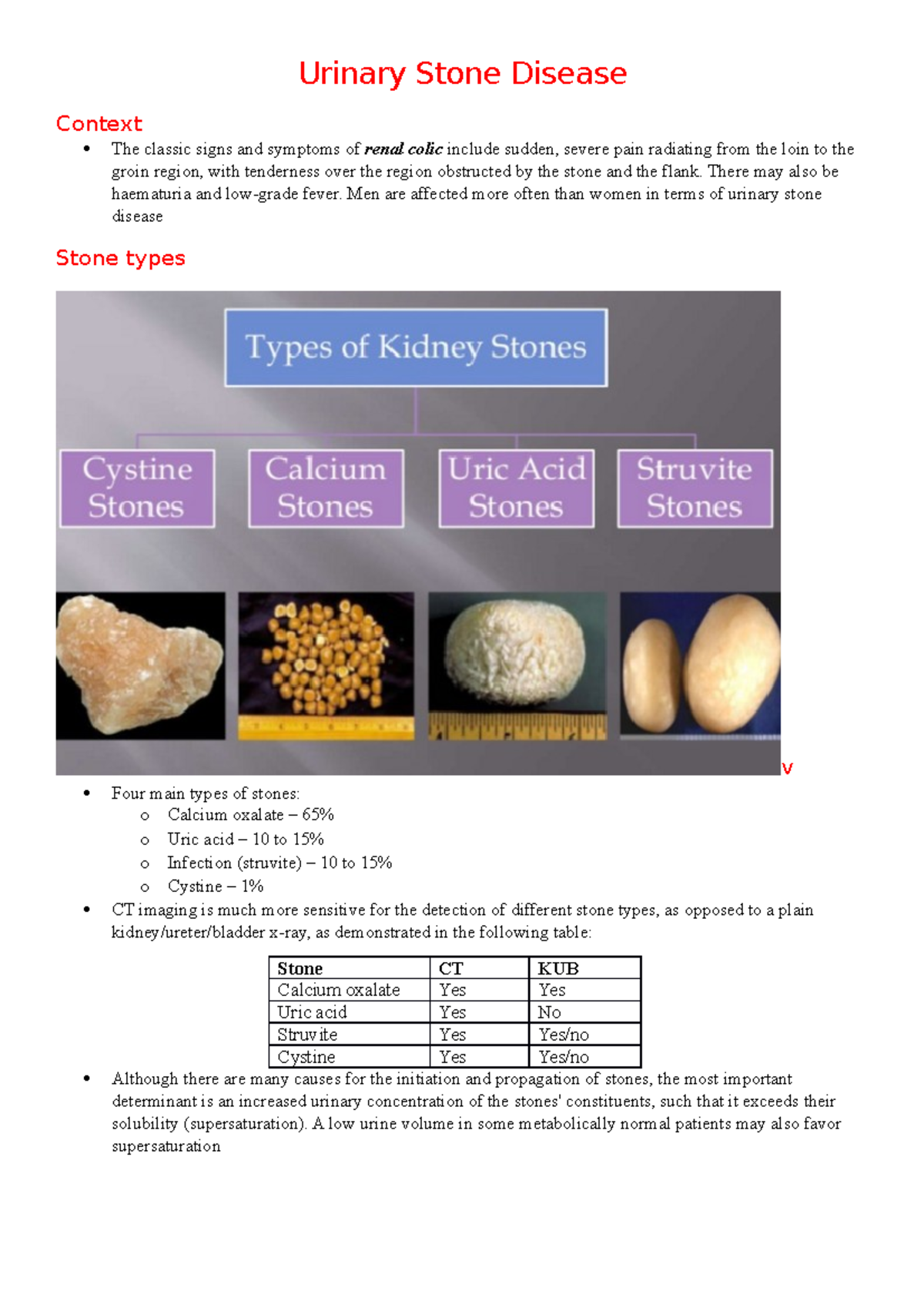 Urinary Stone Disease - Urinary Stone Disease Context The classic signs ...