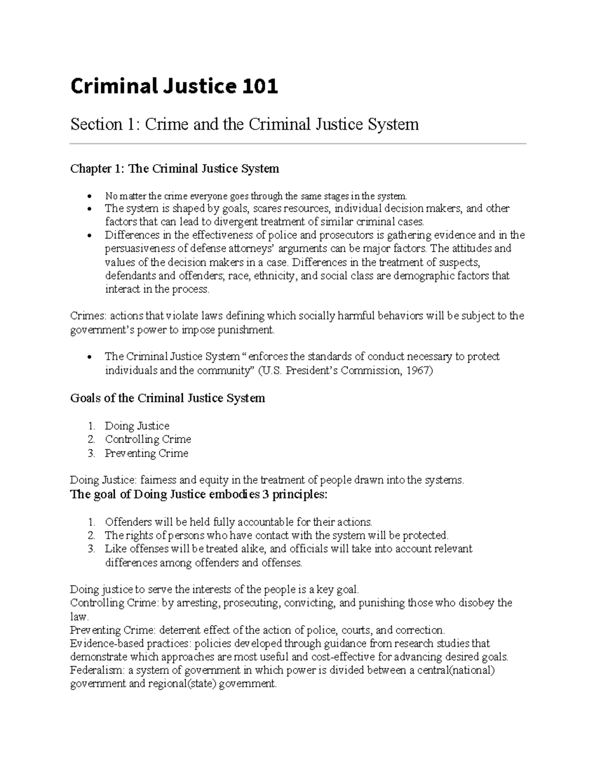 Criminal Justice 101 - Criminal Justice 101 Section 1: Crime And The ...