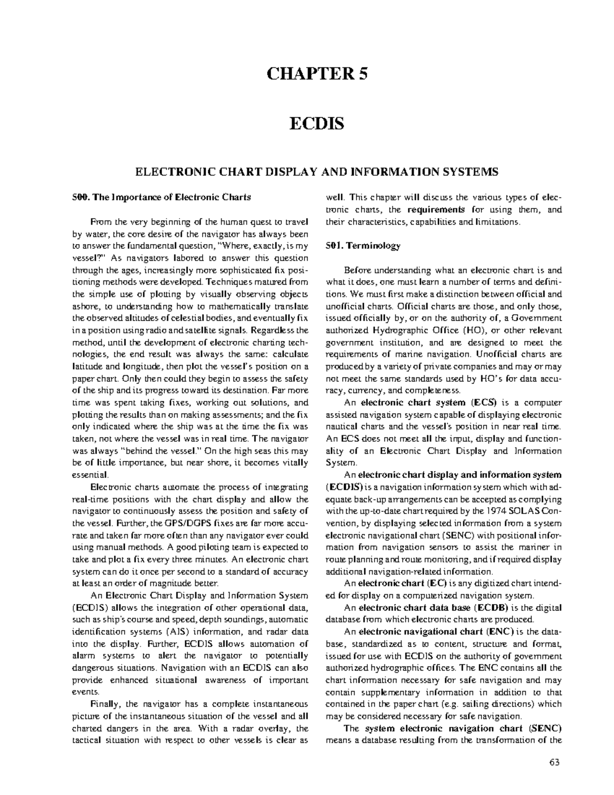 Chapter 5 Ecdis Electronic Chart Display and Information Systems 63