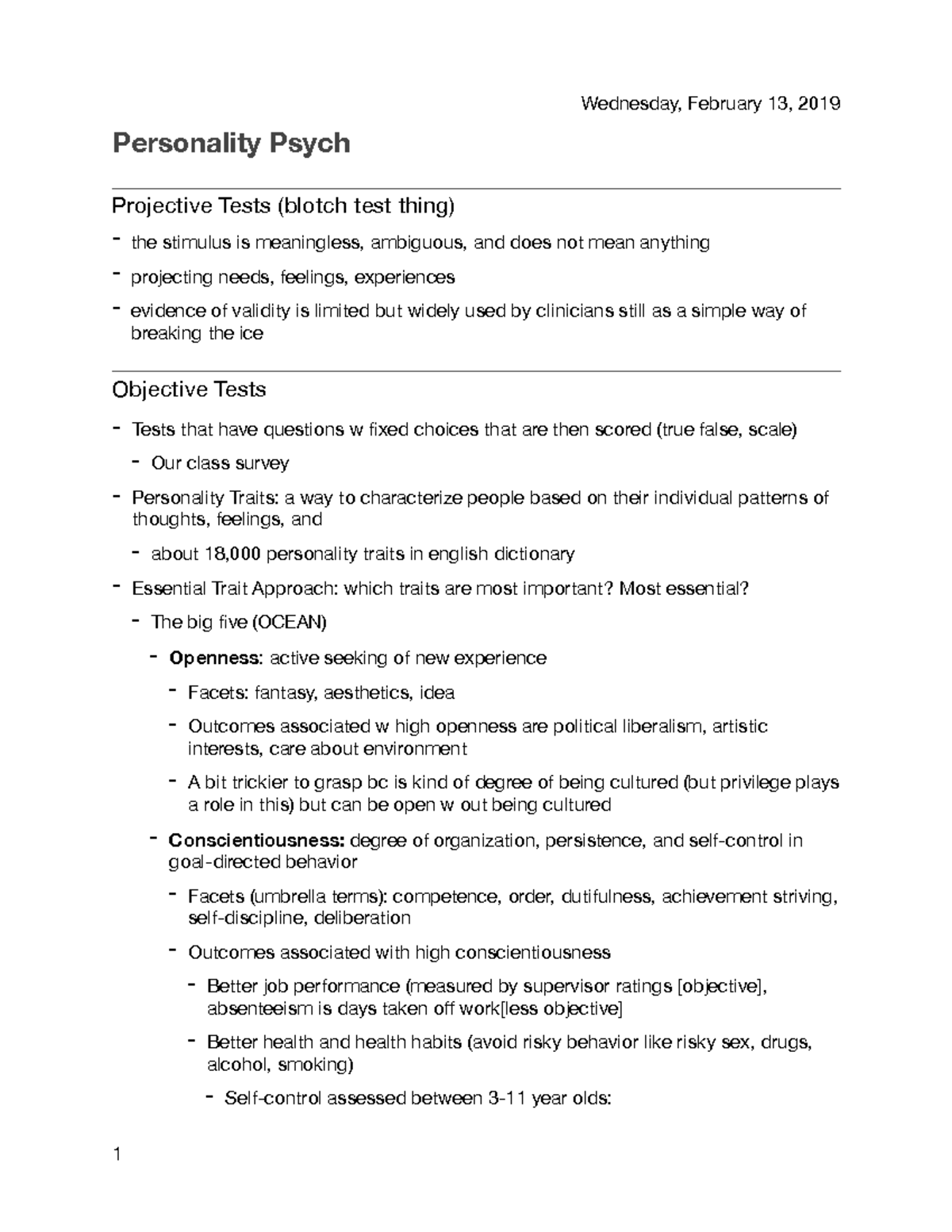 Personality Psych Notes - Personality Psych Projective Tests (blotch ...