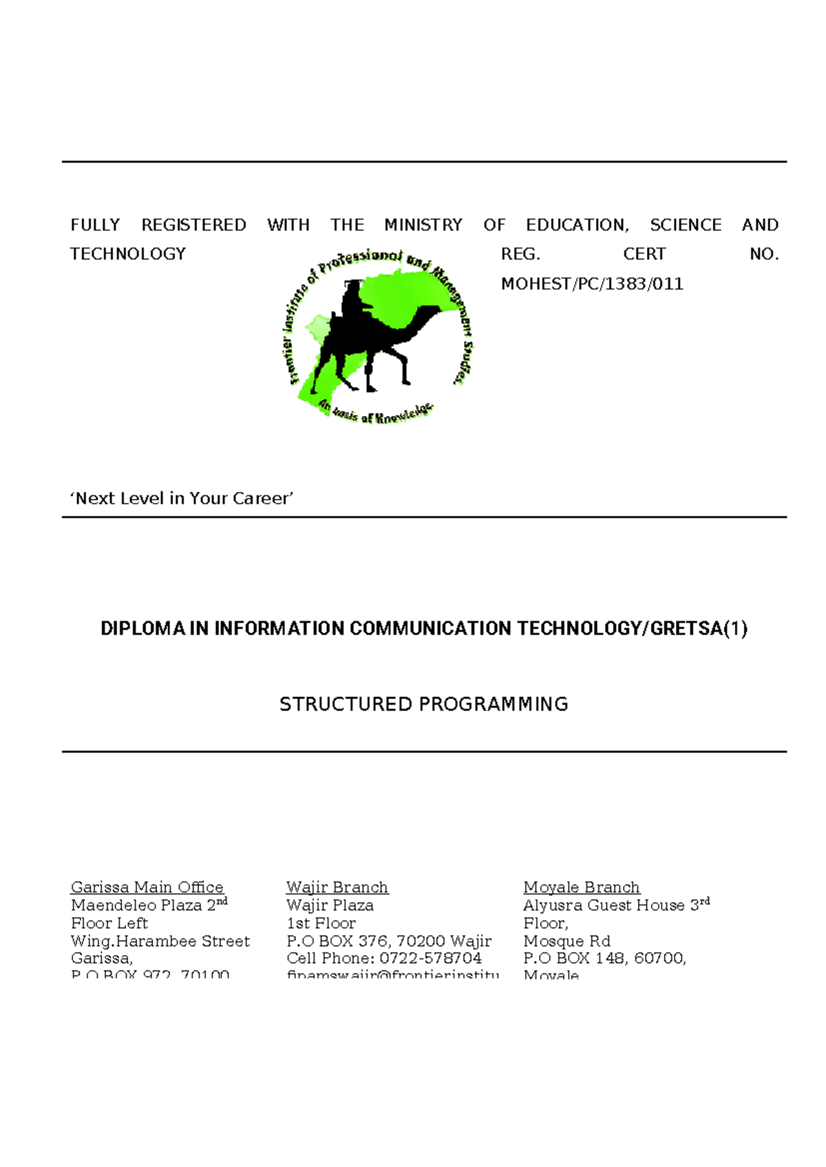 Structured-programming-notes - FULLY REGISTERED WITH THE MINISTRY OF ...