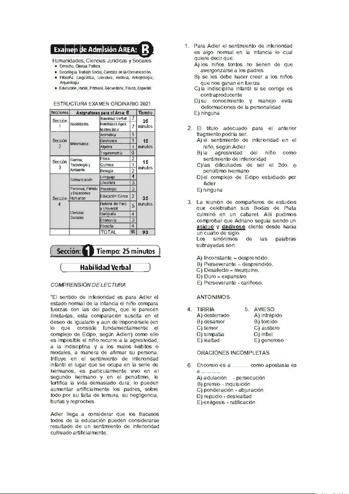 Examen Admision UNFV AREA B 2022 - 1#:Ei,,t4,i•Mrfflffl6ti+i;it ...