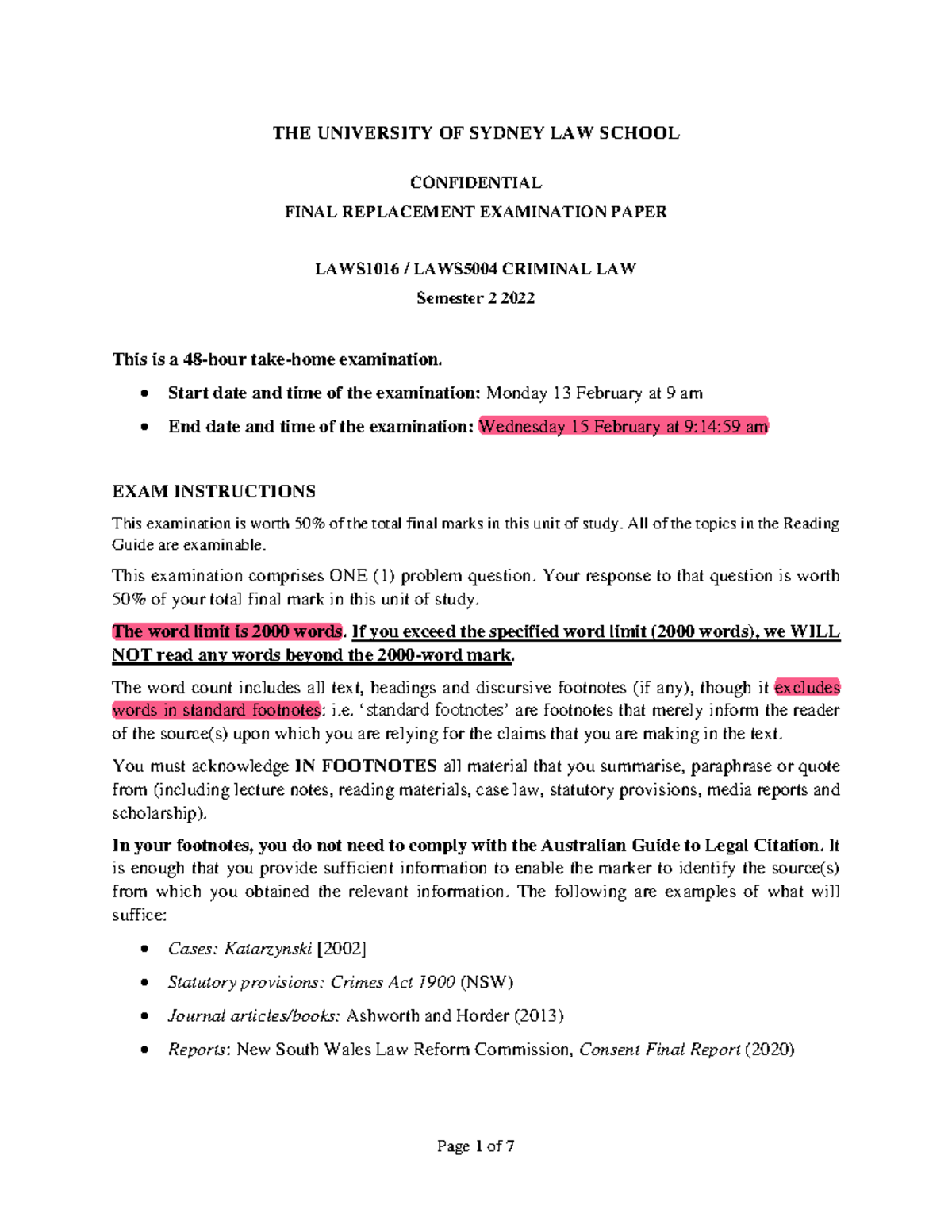 Questioncover page final exam, third replacement exam, THE