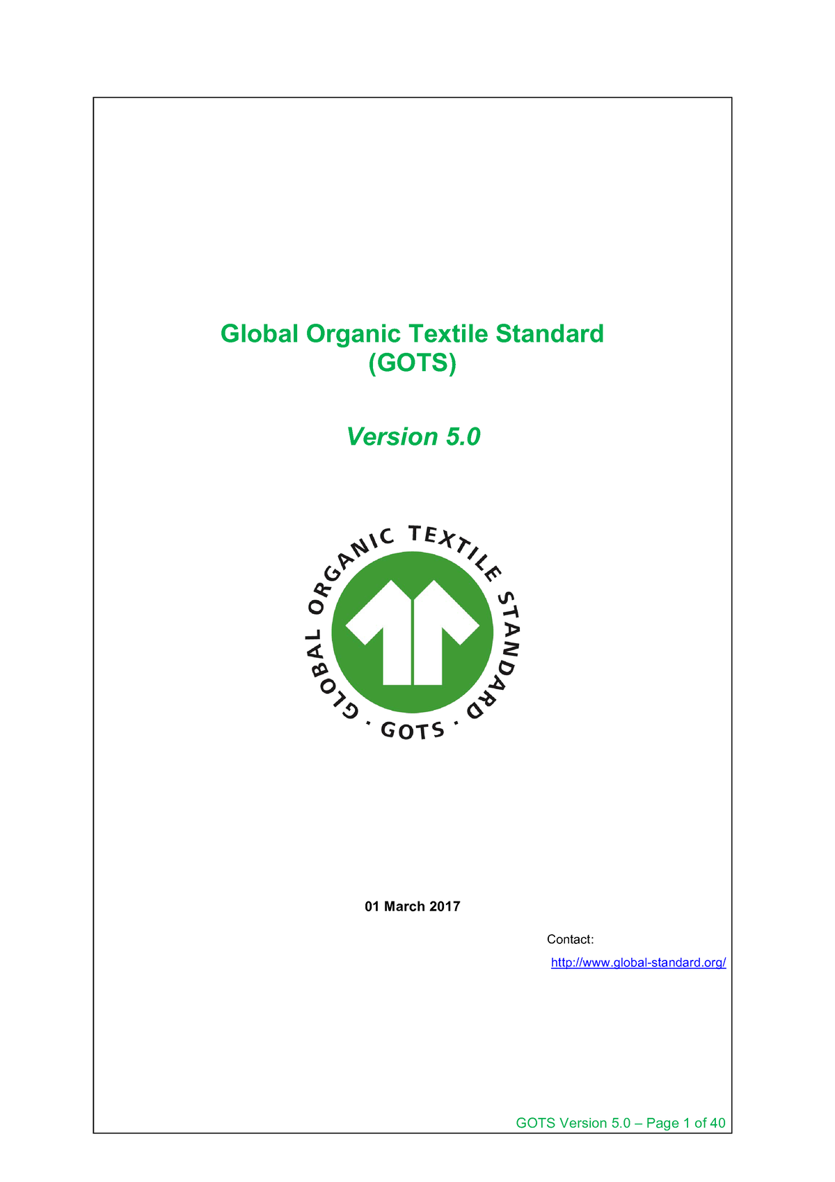 GOTS Standard 5 - gots - Global Organic Textile Standard (GOTS) Version ...