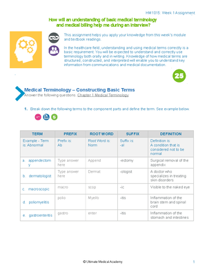 Chapter 2 - ME1160 - Introduction To Medical Terminology. Terminology ...