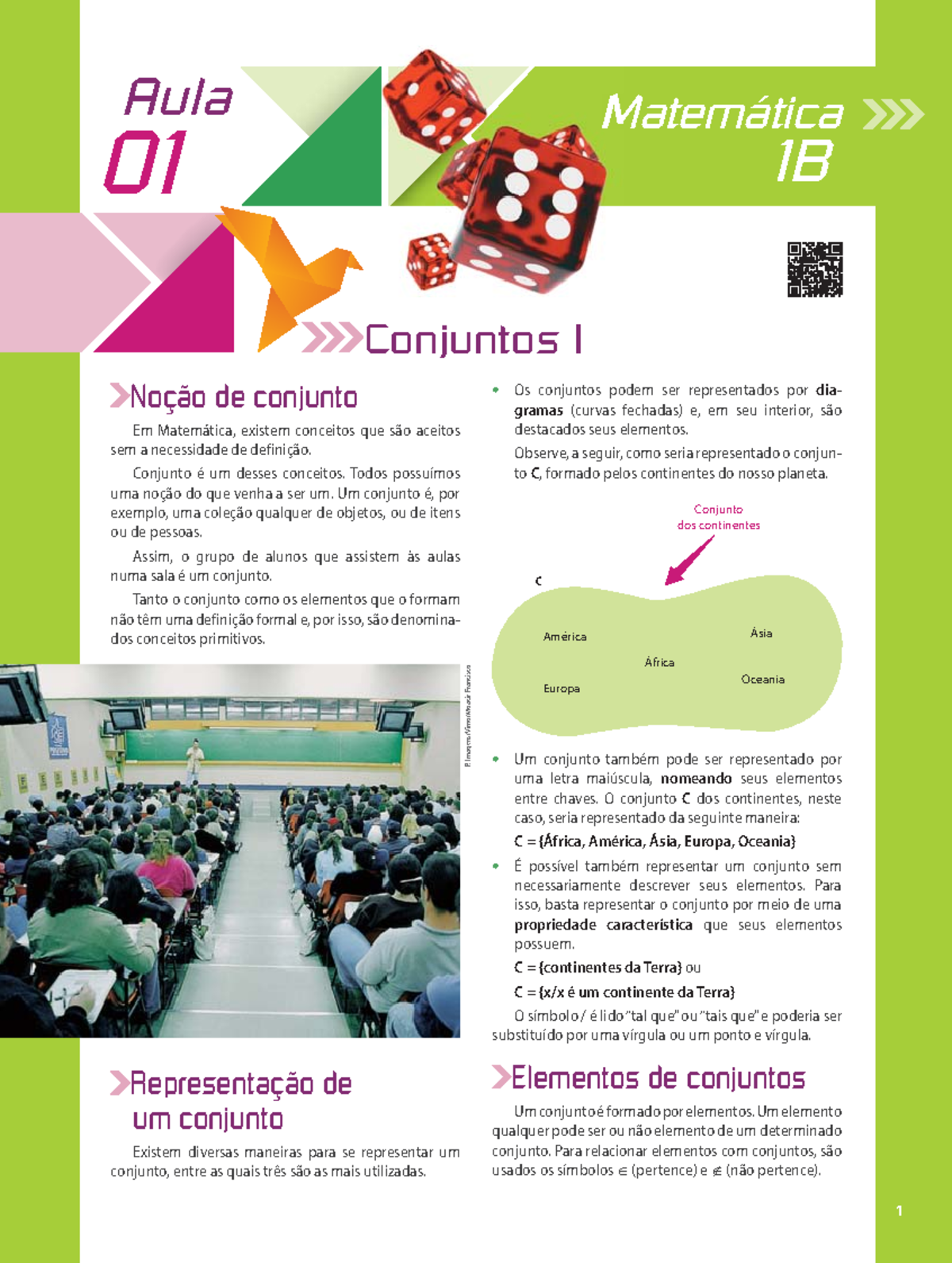 Matemática B - MATEMATICA - 1 Conjuntos I 01 Aula 1B Matemática Noção ...