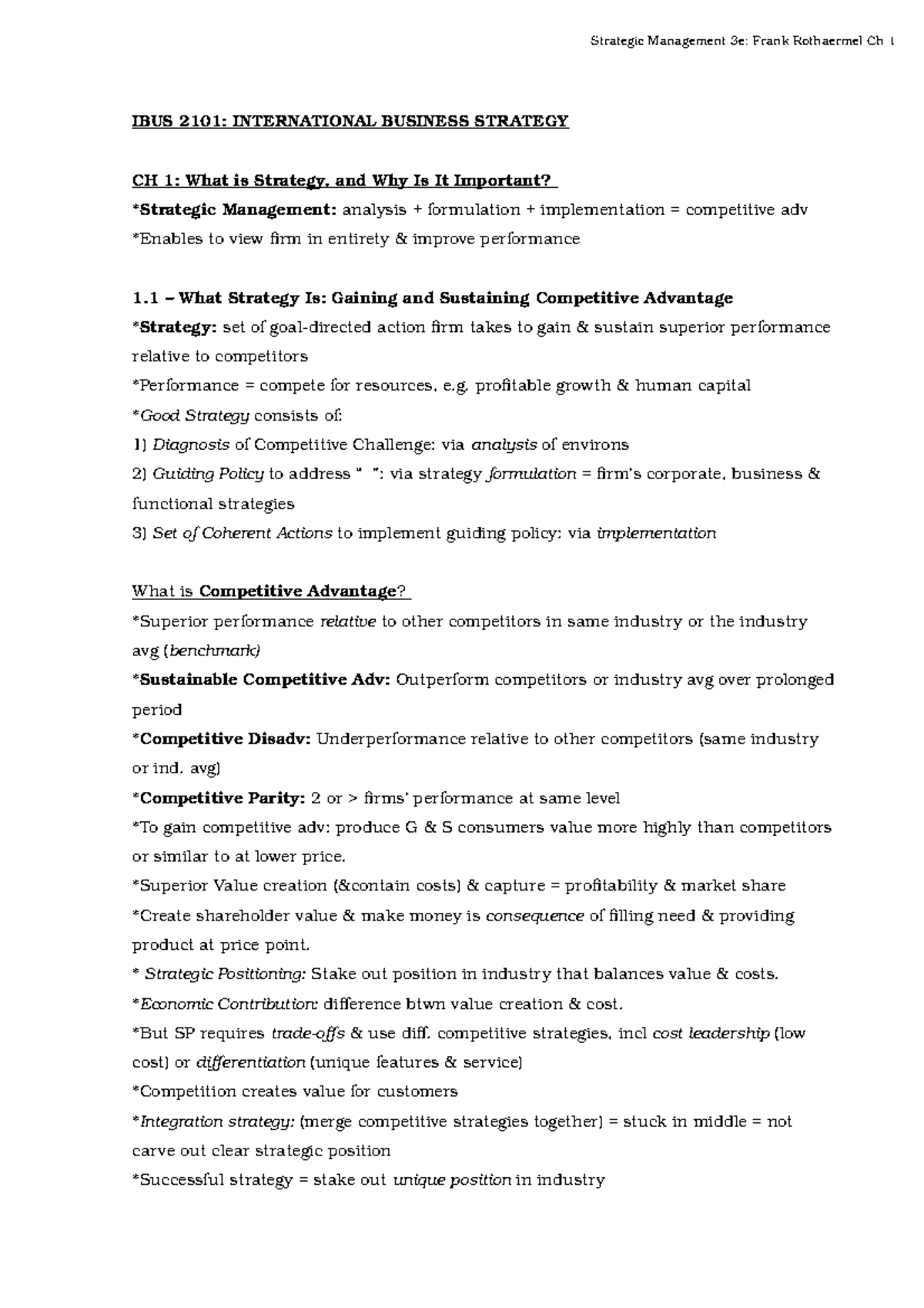Docx - IBUS2101 Coursework - IBUS 2101: INTERNATIONAL BUSINESS STRATEGY ...