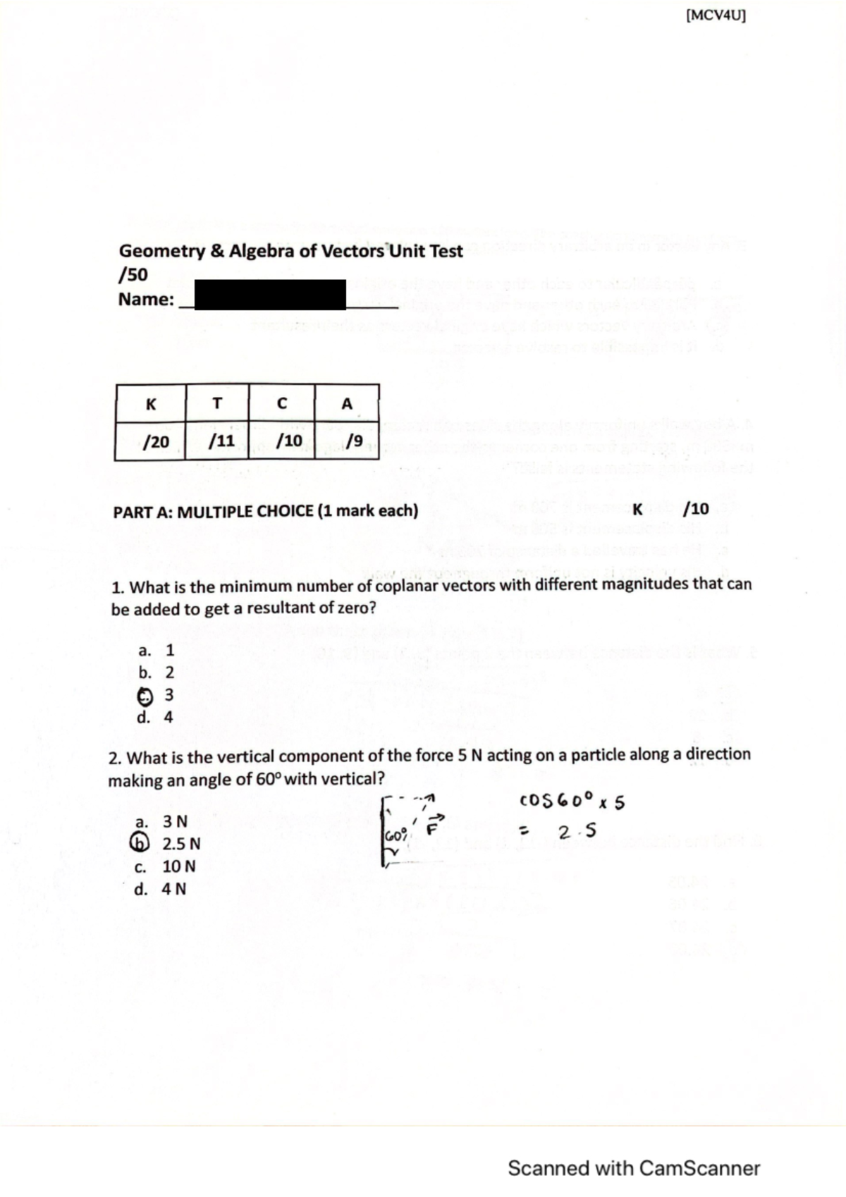 Geometry & Algebra of Vectors Practice sheet - Studocu