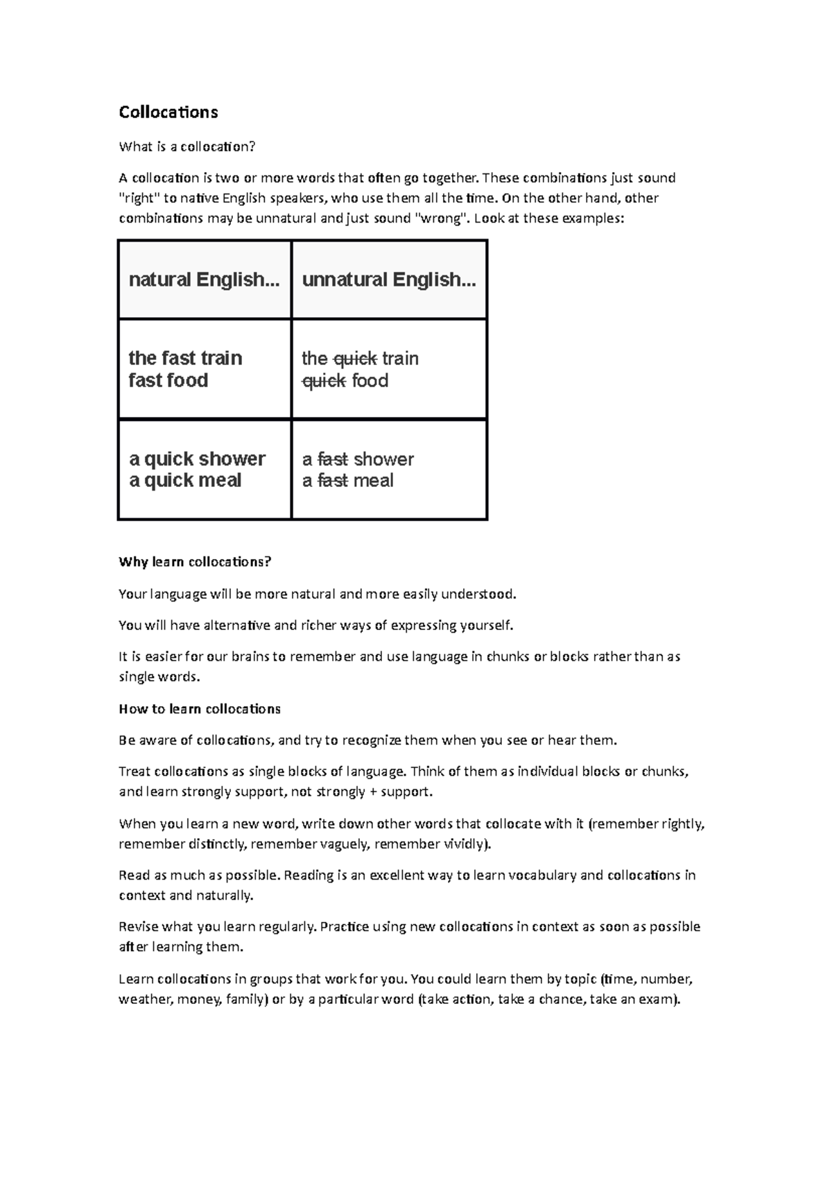2.02 Collocations - essay for world literature about worksheet ...